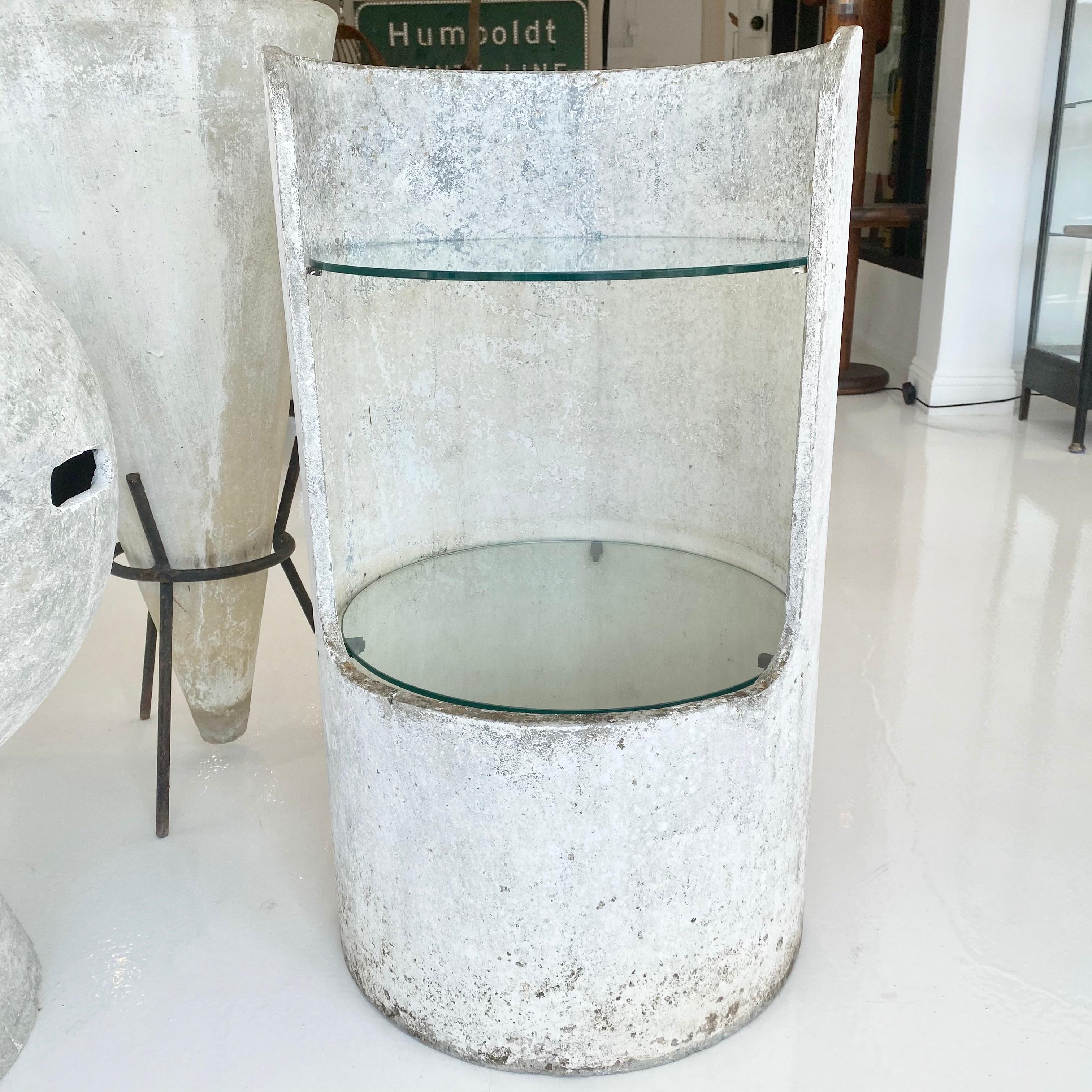 Willy Guhl Concrete and Glass Side Table In Good Condition In Los Angeles, CA