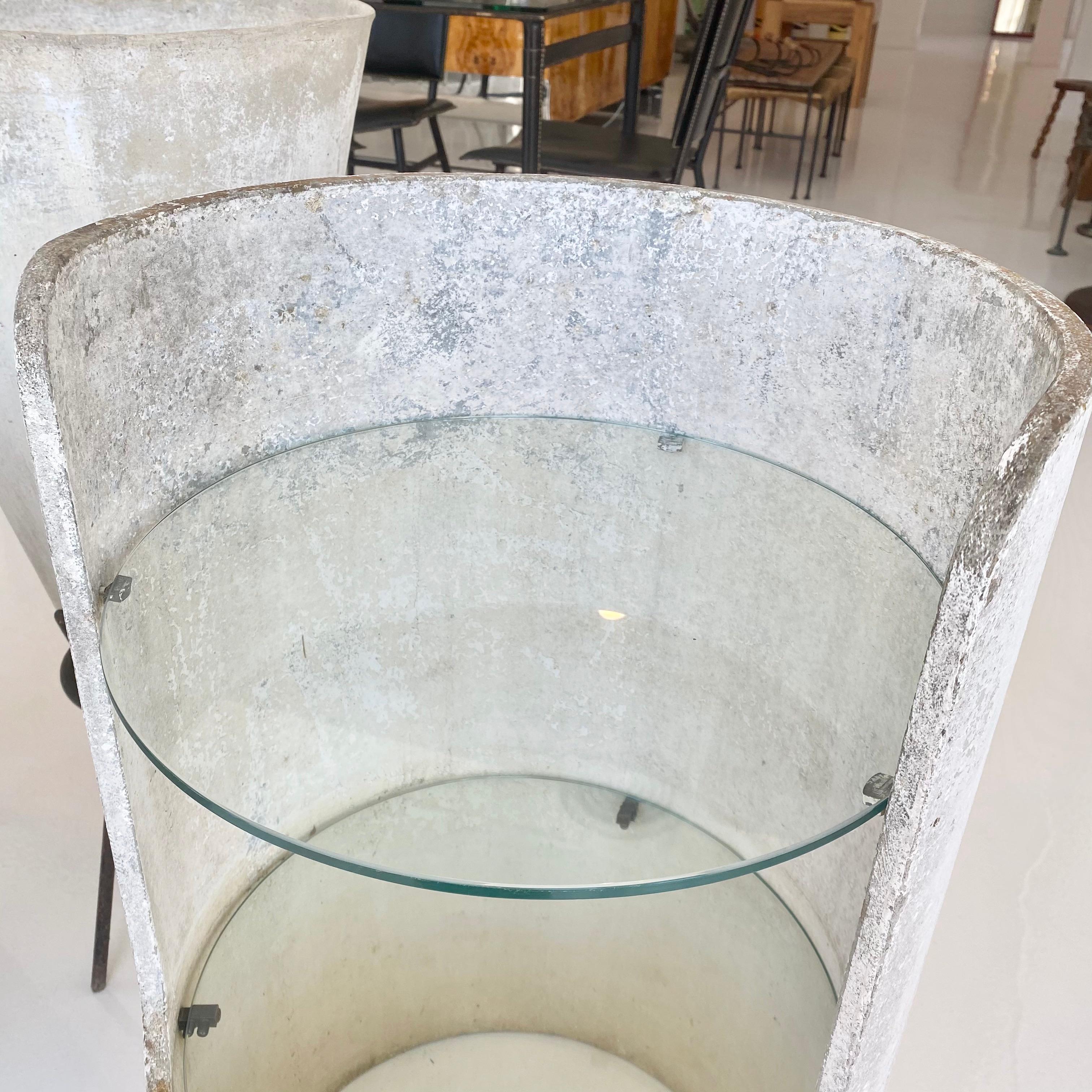 Mid-20th Century Willy Guhl Concrete and Glass Side Table