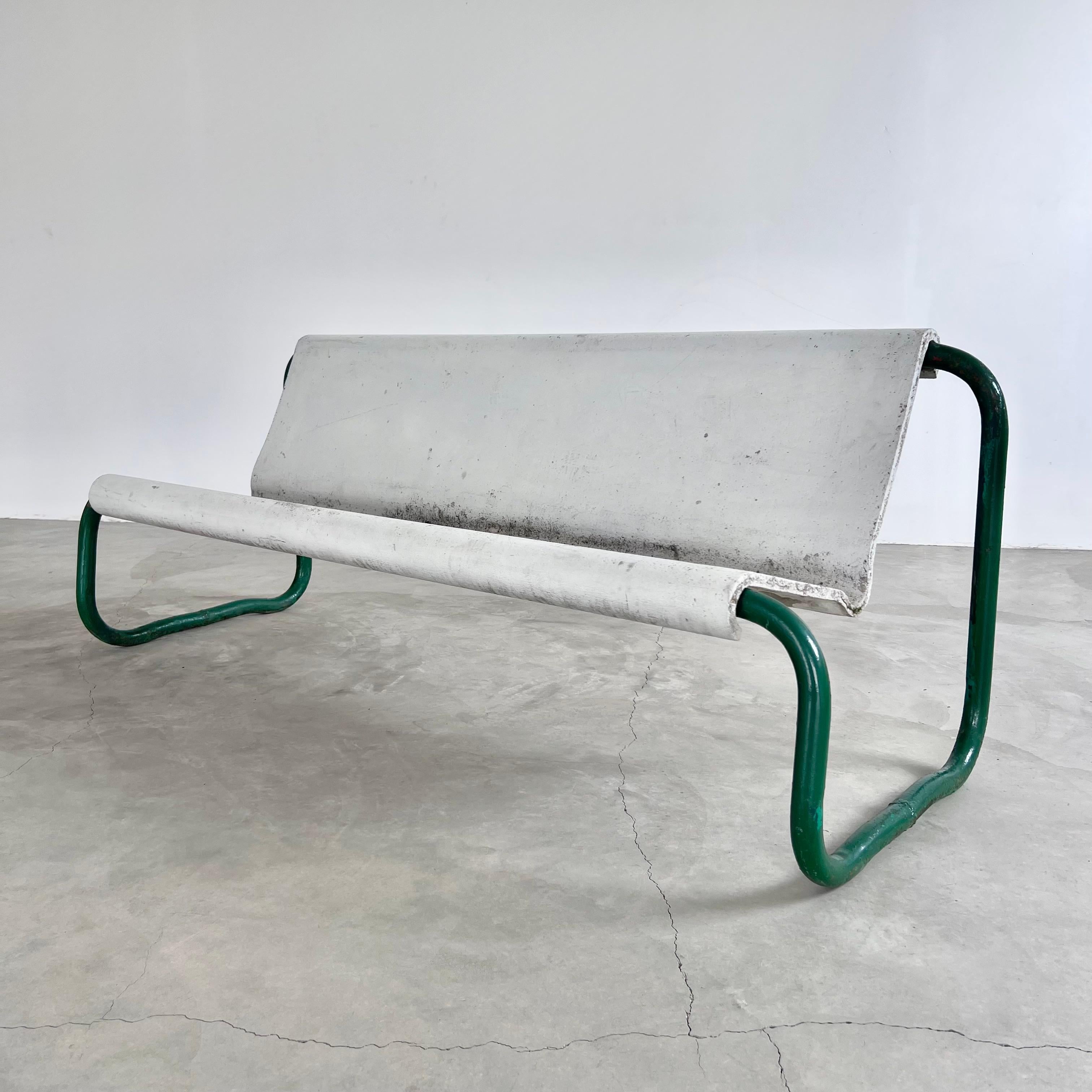 Mid-20th Century Willy Guhl Concrete and Steel Floating Bench, 1960s Switzerland For Sale