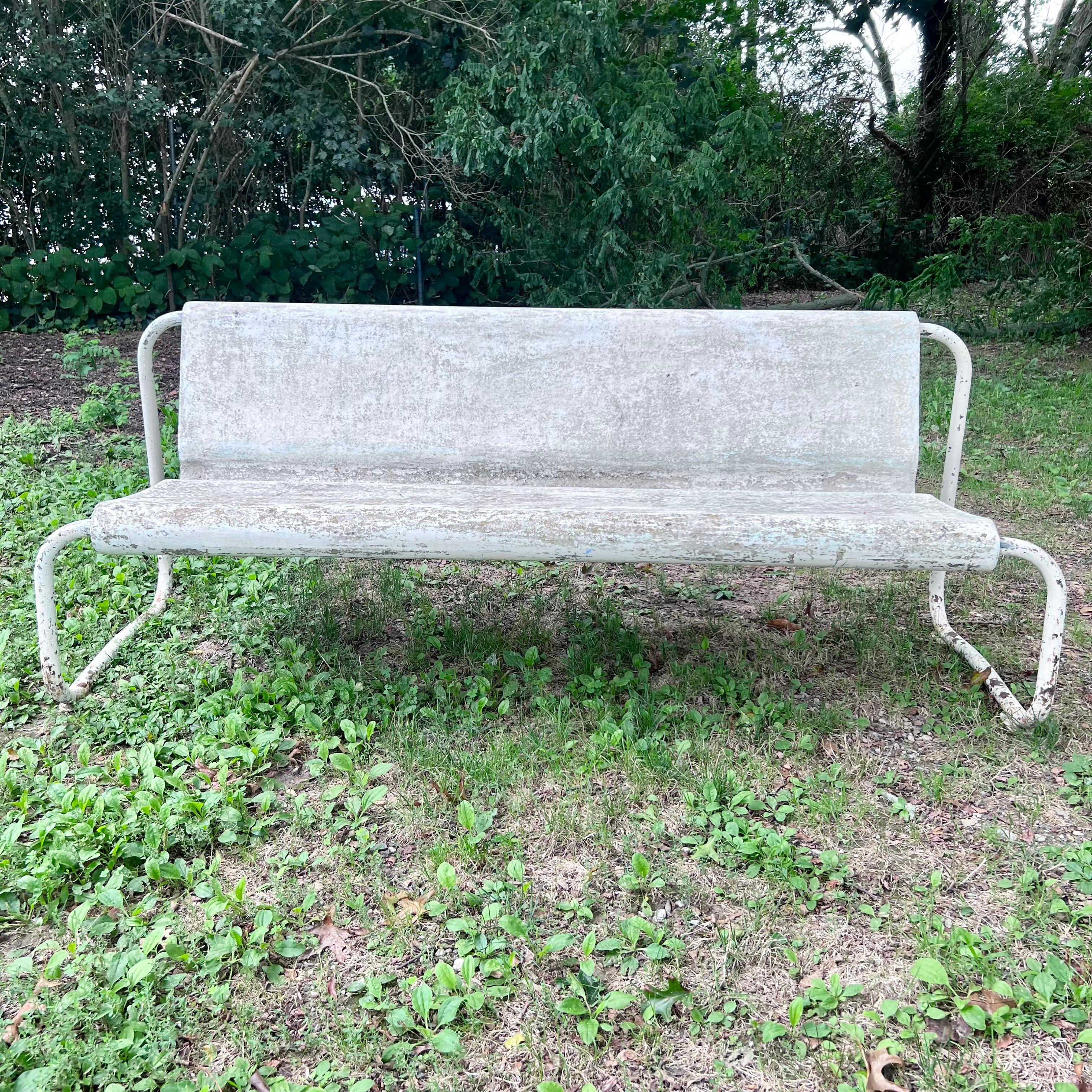 Willy Guhl Concrete and Steel Floating Bench, 1960s Switzerland For Sale 5