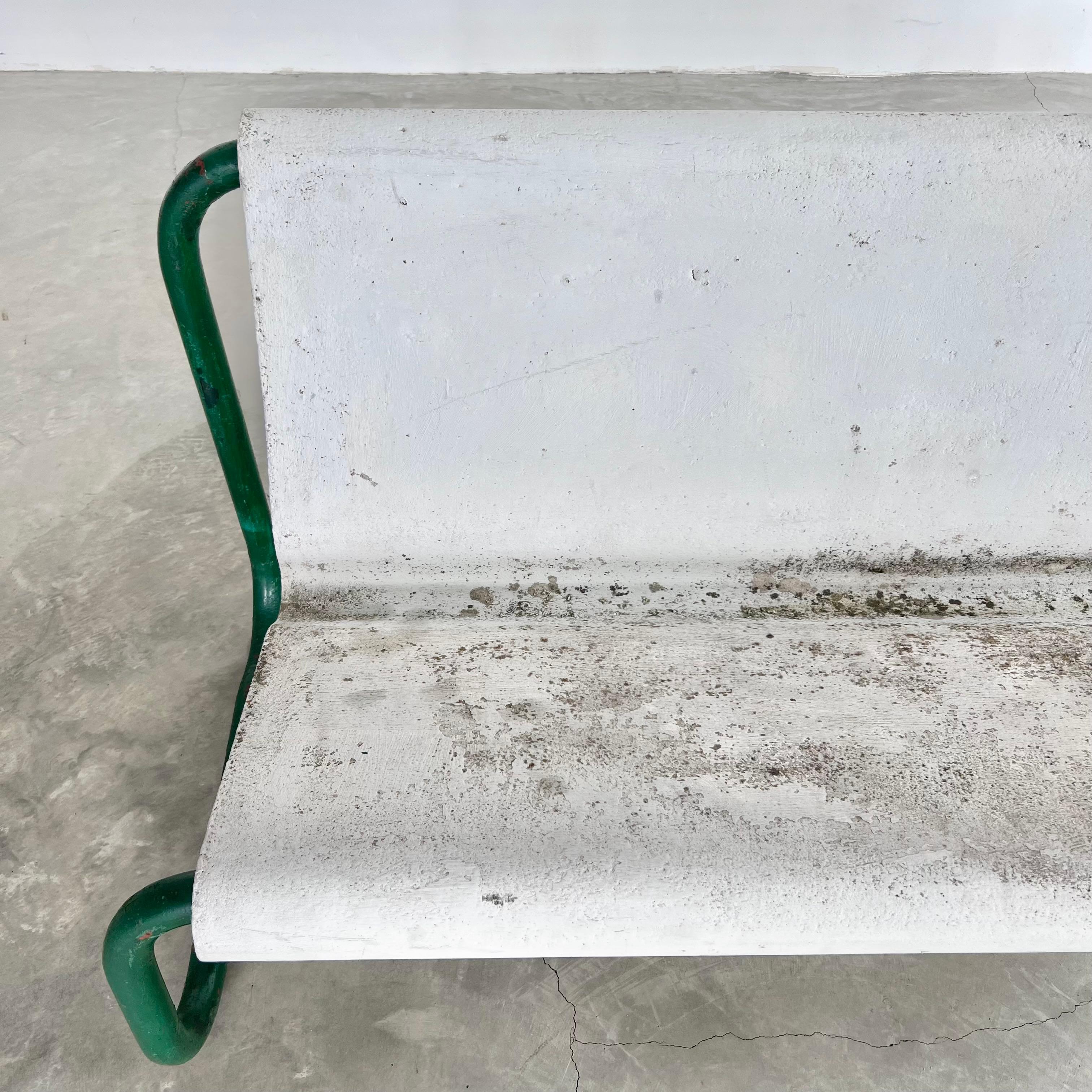 Modern Willy Guhl Concrete and Steel Floating Bench, 1960s Switzerland For Sale