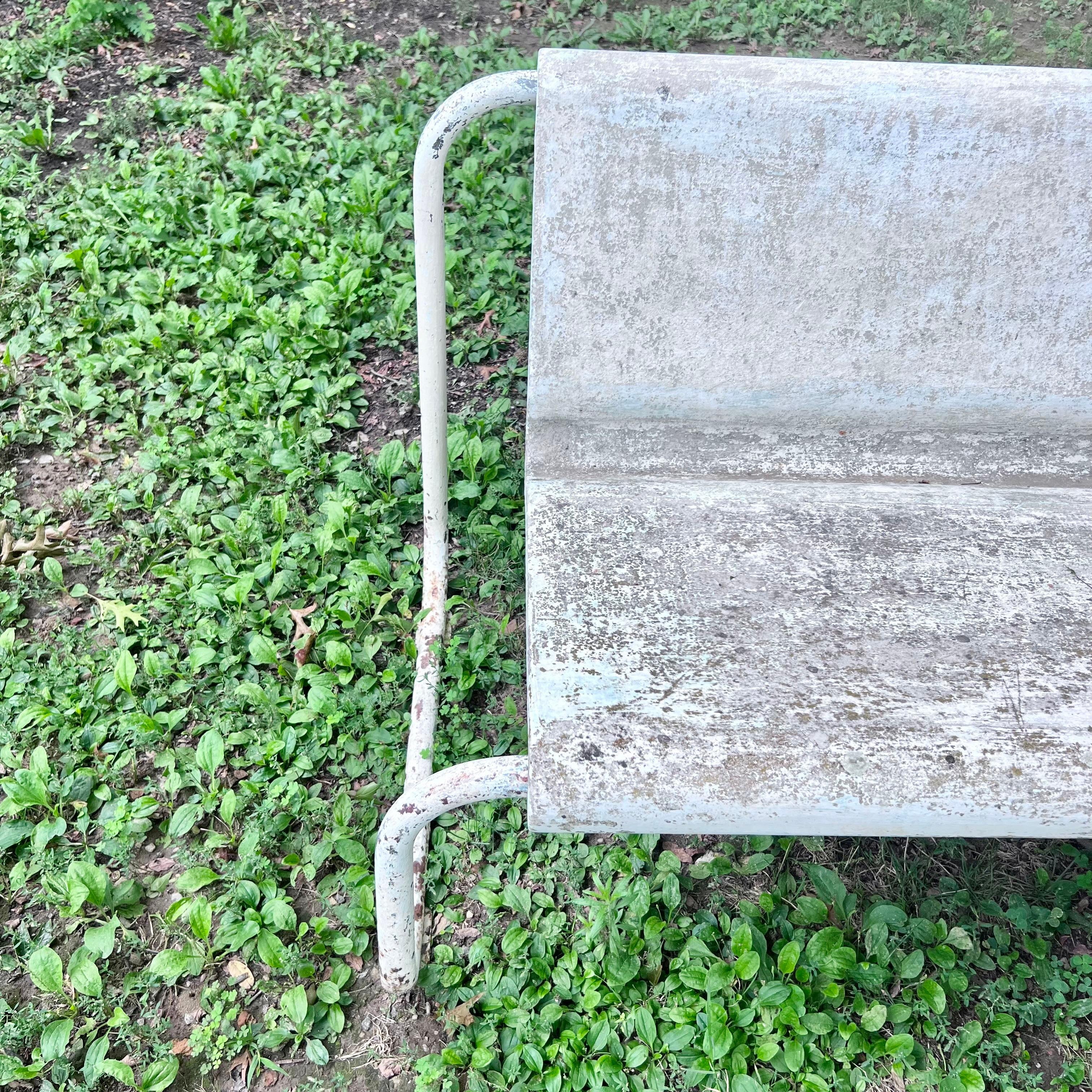 Swiss Willy Guhl Concrete and Steel Floating Bench, 1960s Switzerland For Sale