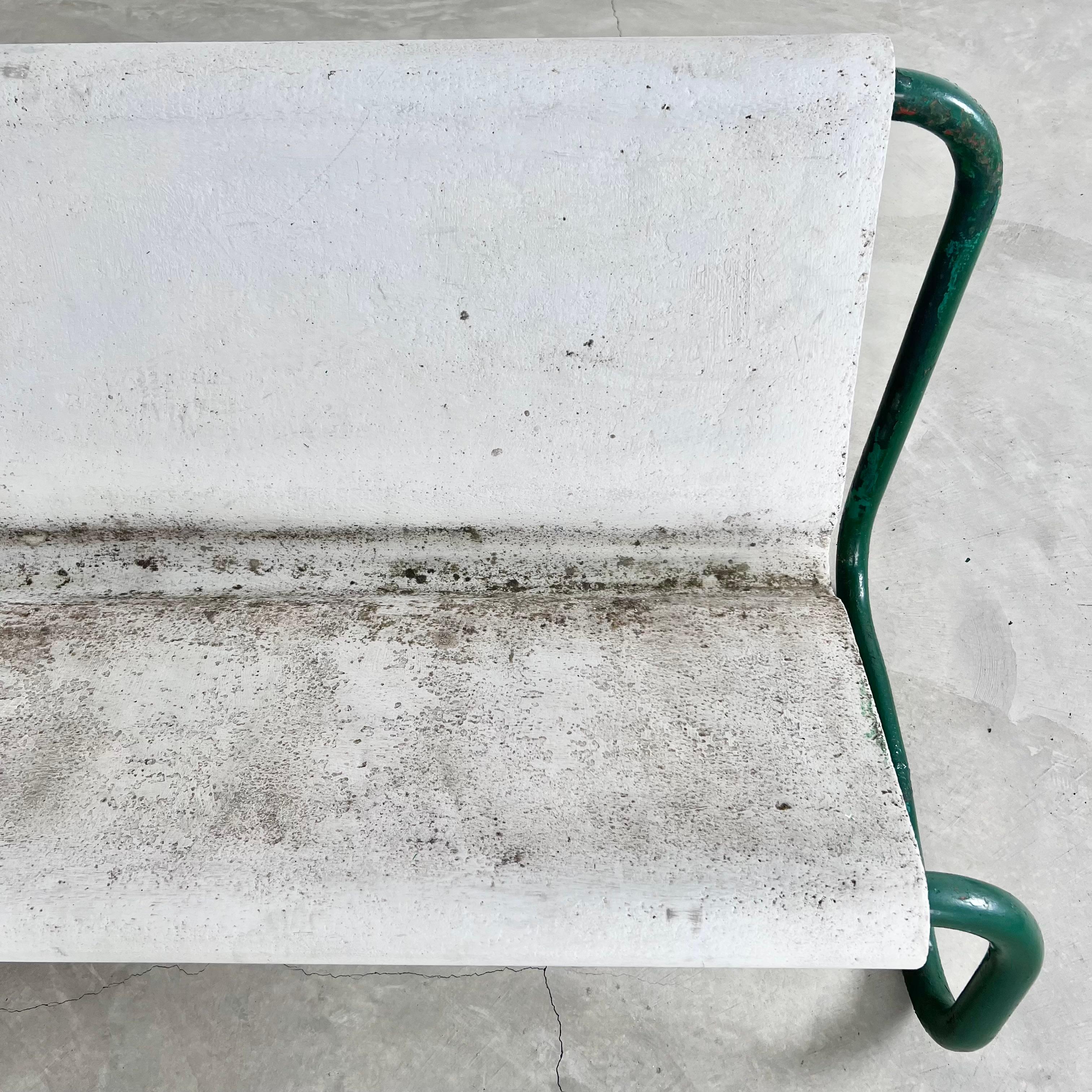 Hand-Crafted Willy Guhl Concrete and Steel Floating Bench, 1960s Switzerland For Sale