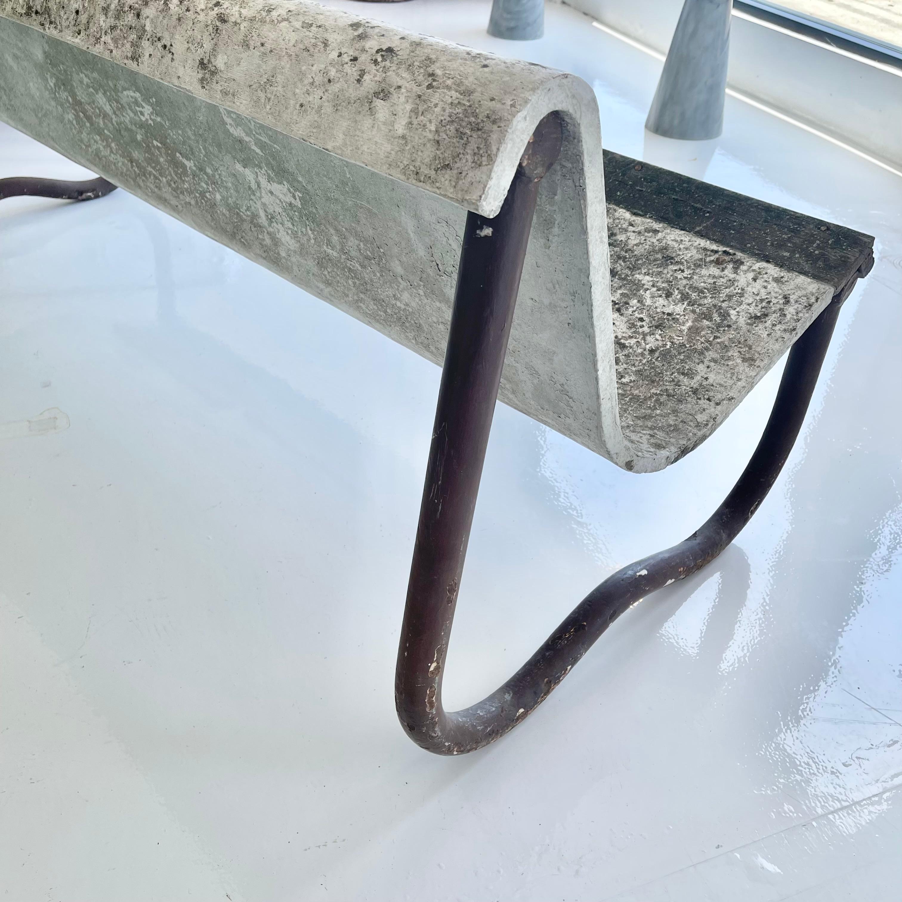 Willy Guhl Concrete and Steel Floating Bench, 1960s Switzerland 1