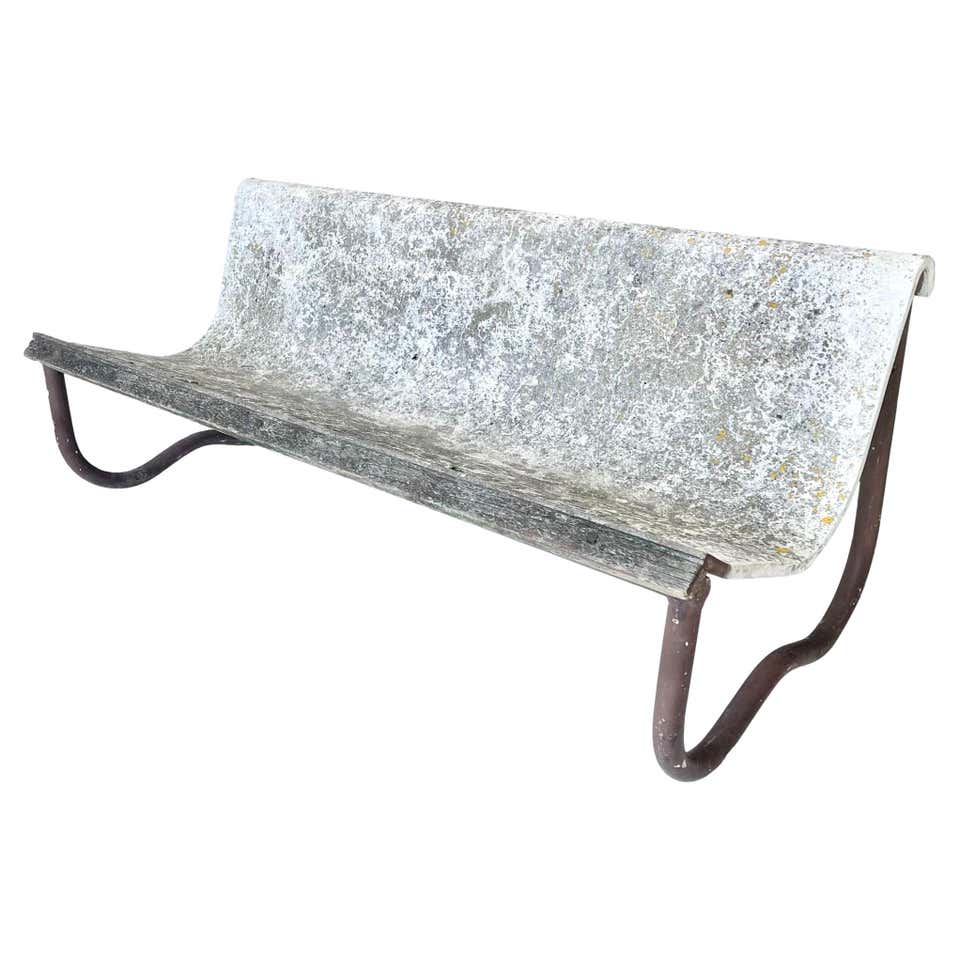 Concrete and Timber Snug Outdoor Bench 120cm wide For Sale at 1stDibs