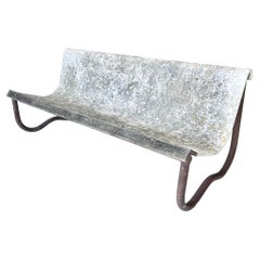 Retro Willy Guhl Concrete and Steel Floating Bench, 1960s Switzerland