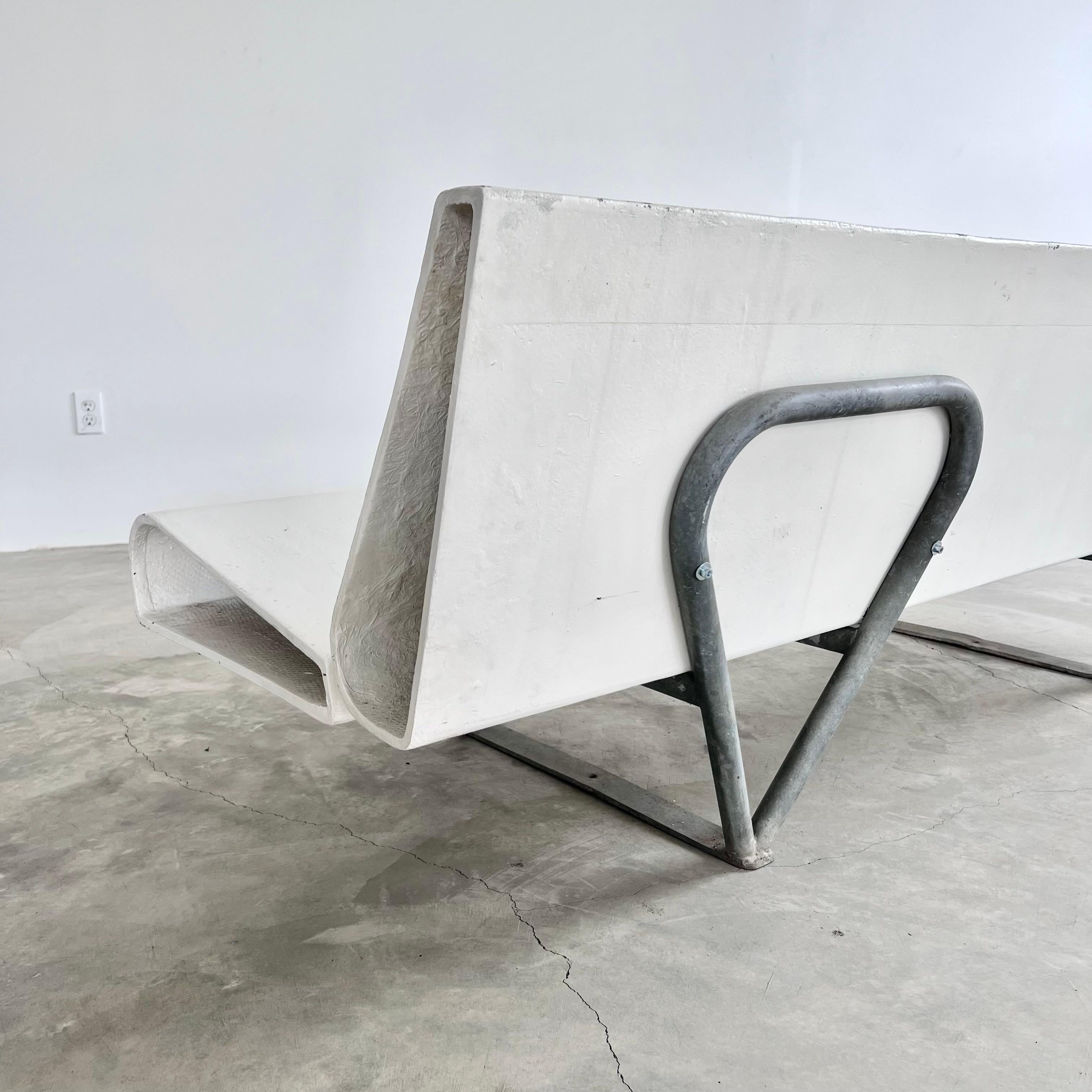 Willy Guhl Concrete and Steel Ribbon Bench, 1960s Switzerland 3