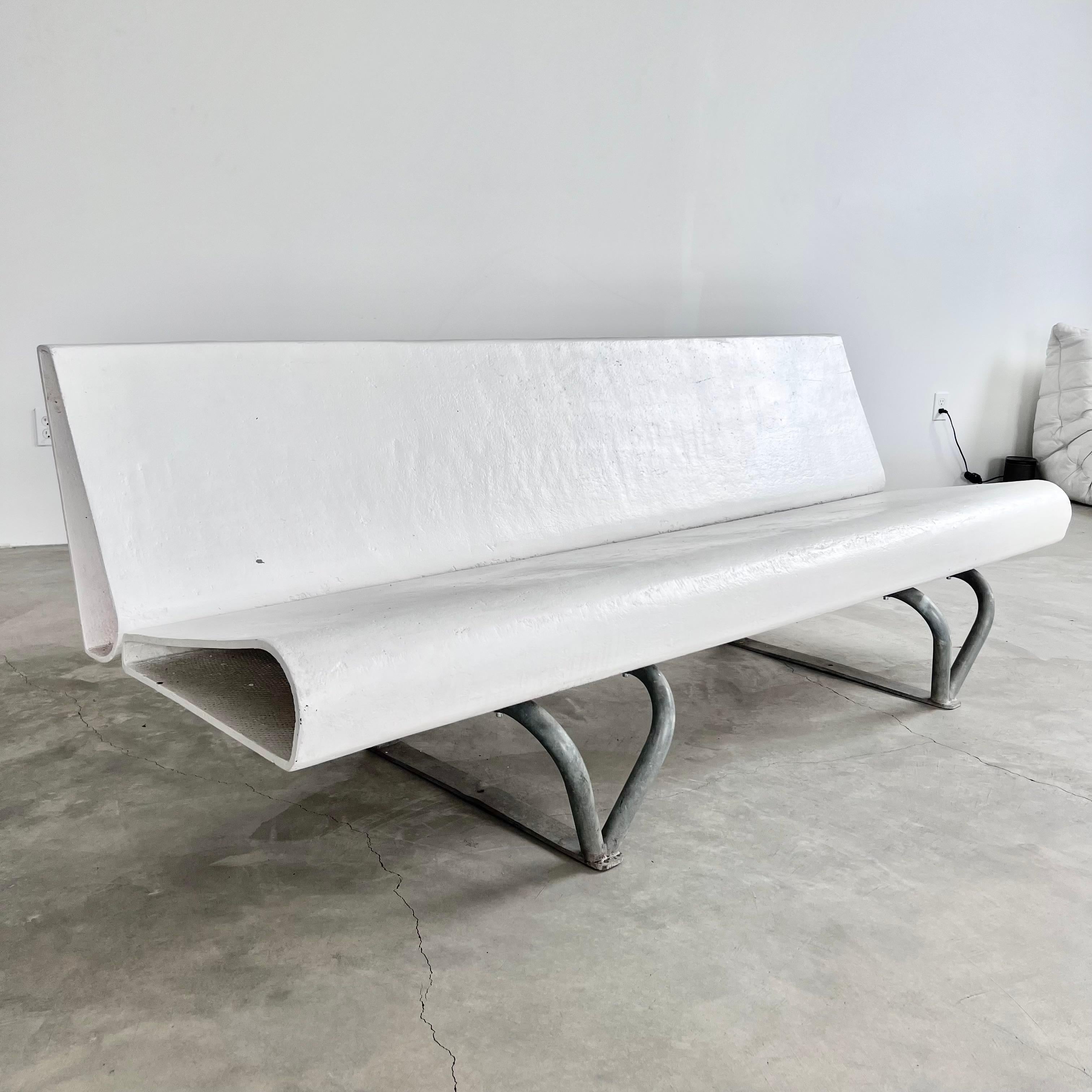Willy Guhl Concrete and Steel Ribbon Bench, 1960s Switzerland In Good Condition In Los Angeles, CA