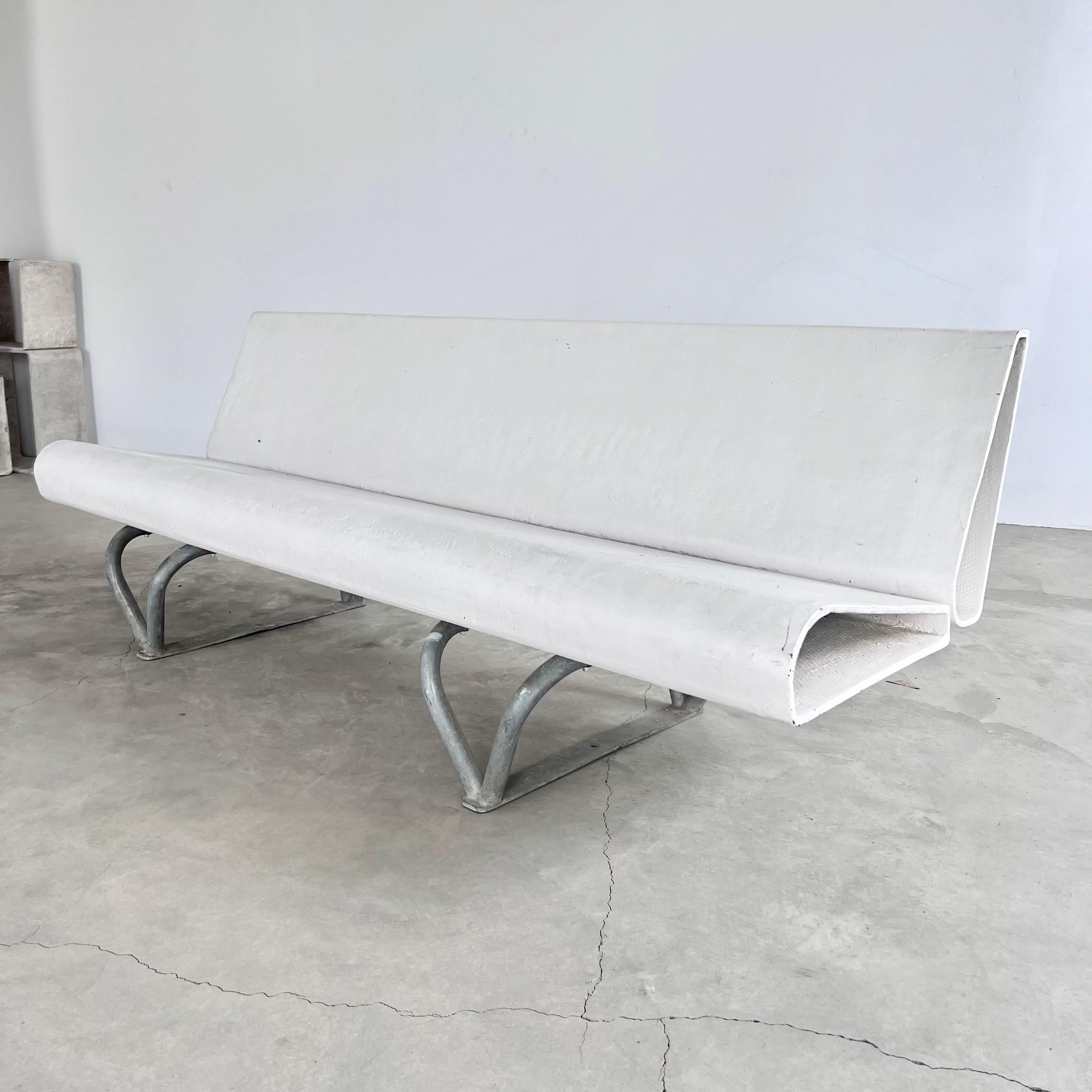 Willy Guhl Concrete and Steel Ribbon Bench, 1960s Switzerland 1