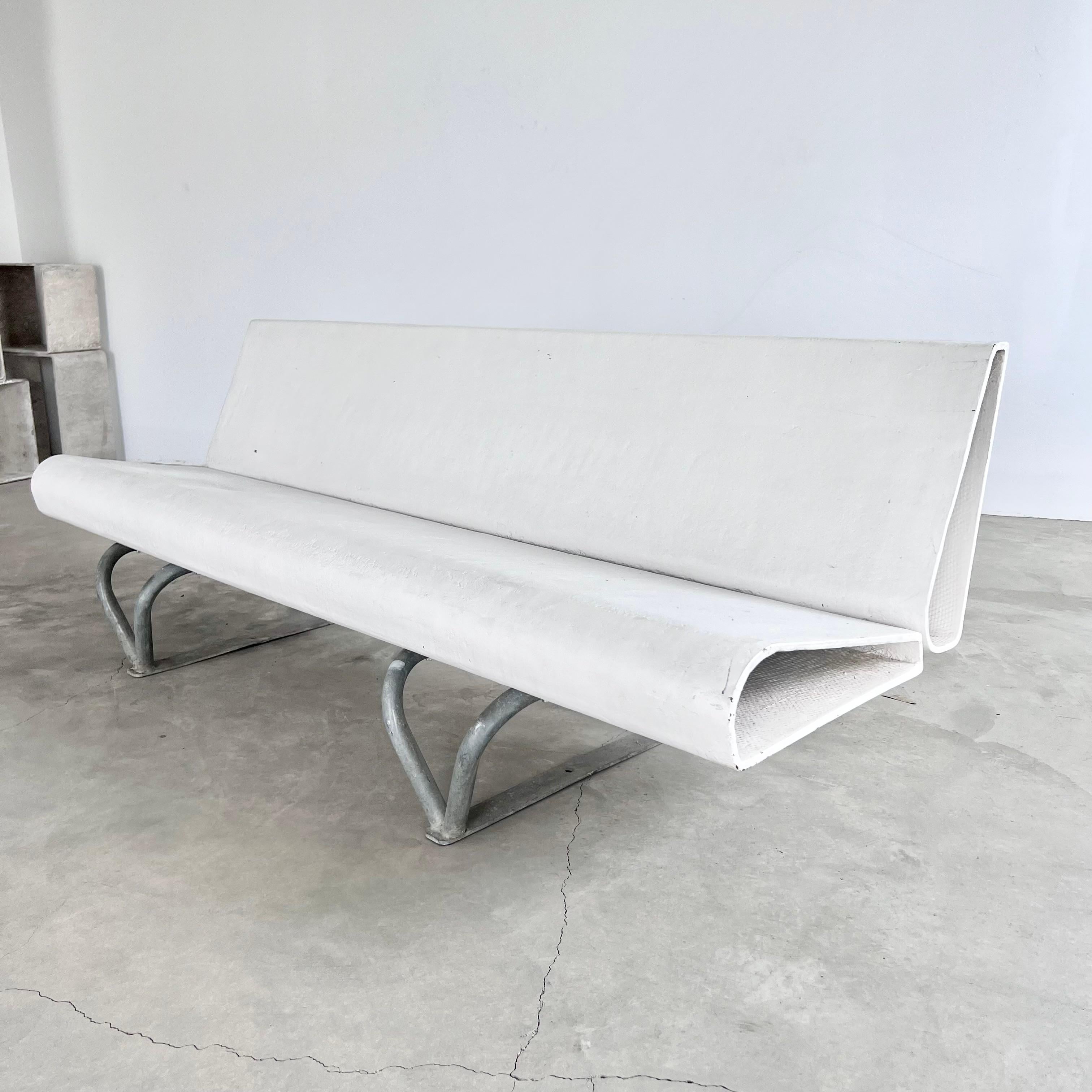 Willy Guhl Concrete and Steel Ribbon Bench, 1960s Switzerland 2