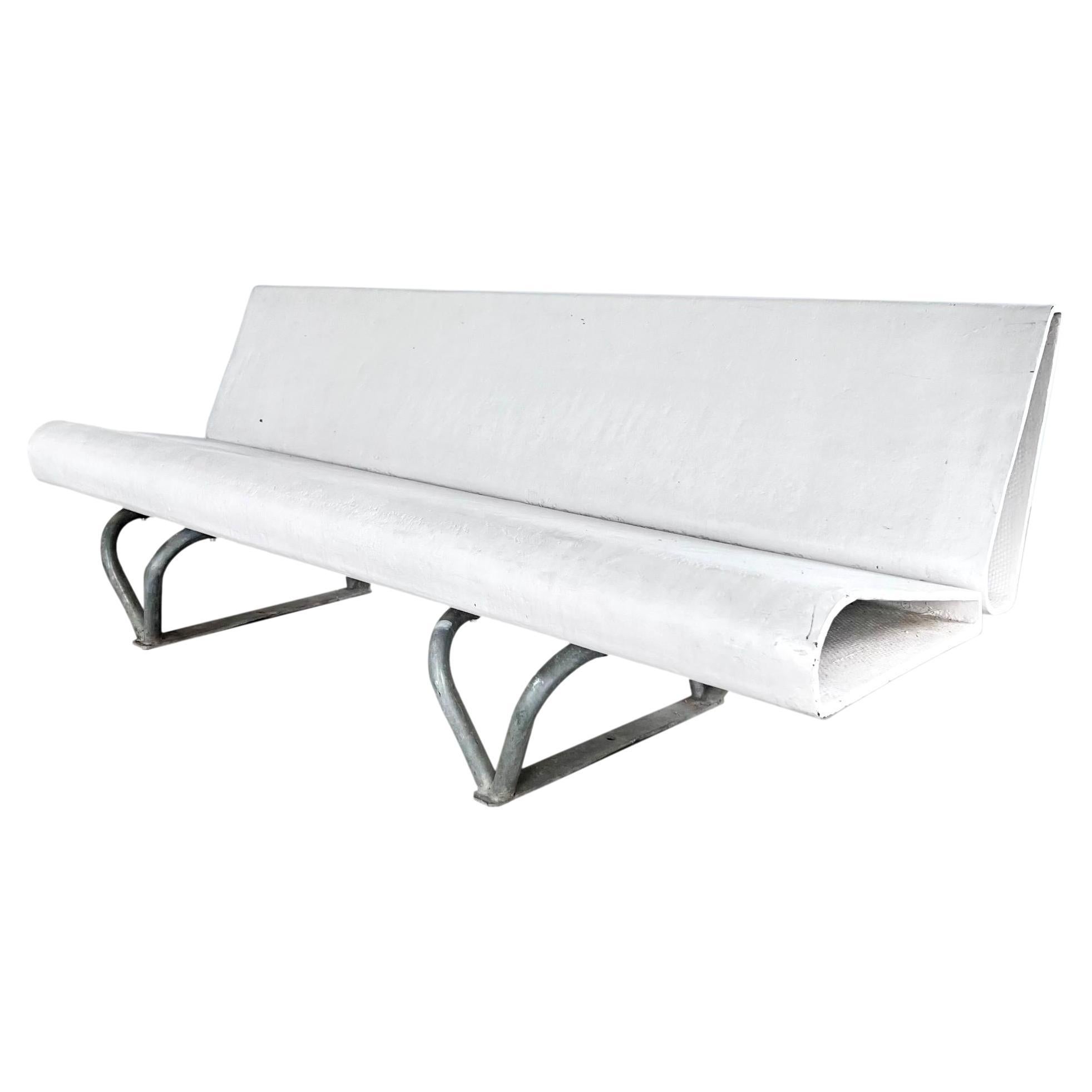 Willy Guhl Concrete and Steel Ribbon Bench, 1960s Switzerland