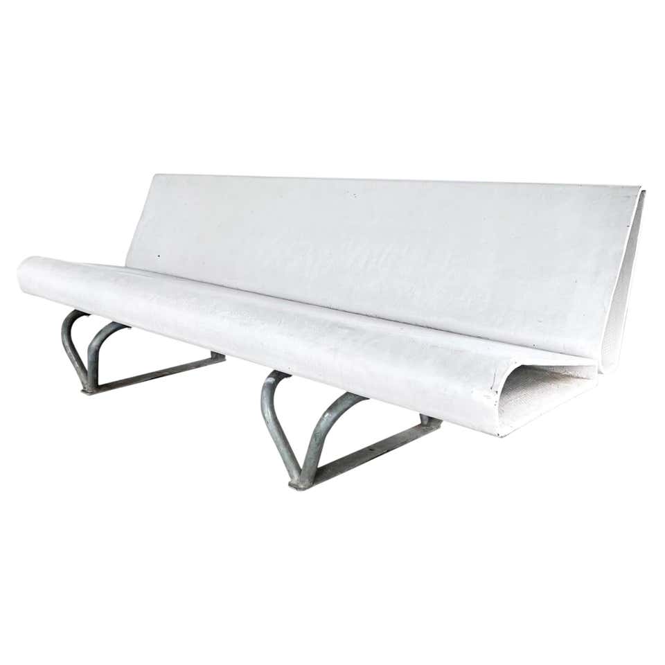 Concrete and Timber Snug Outdoor Bench 120cm wide For Sale at 1stDibs