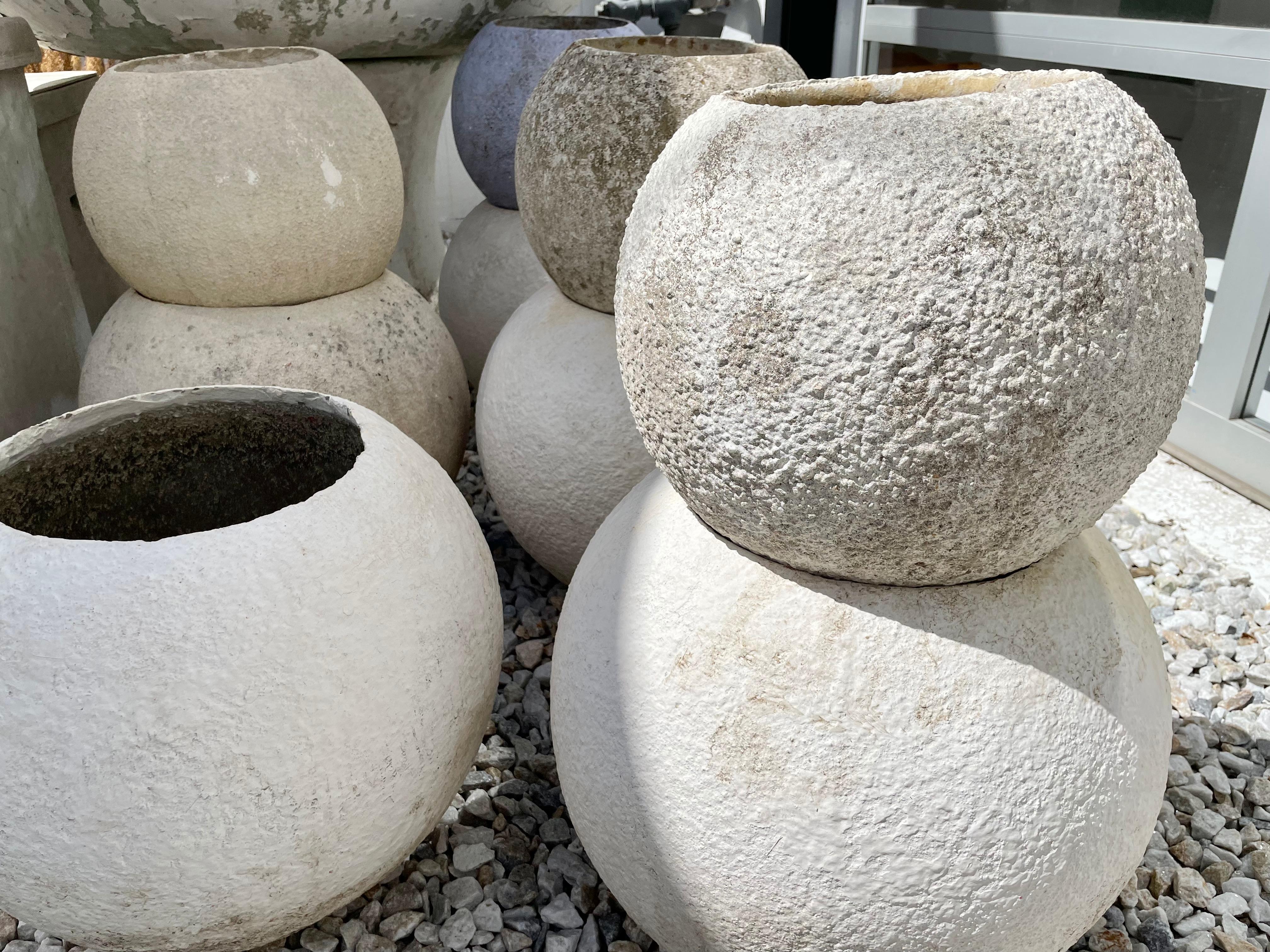 Swiss Concrete Ball Planters, 1960s In Good Condition For Sale In Los Angeles, CA