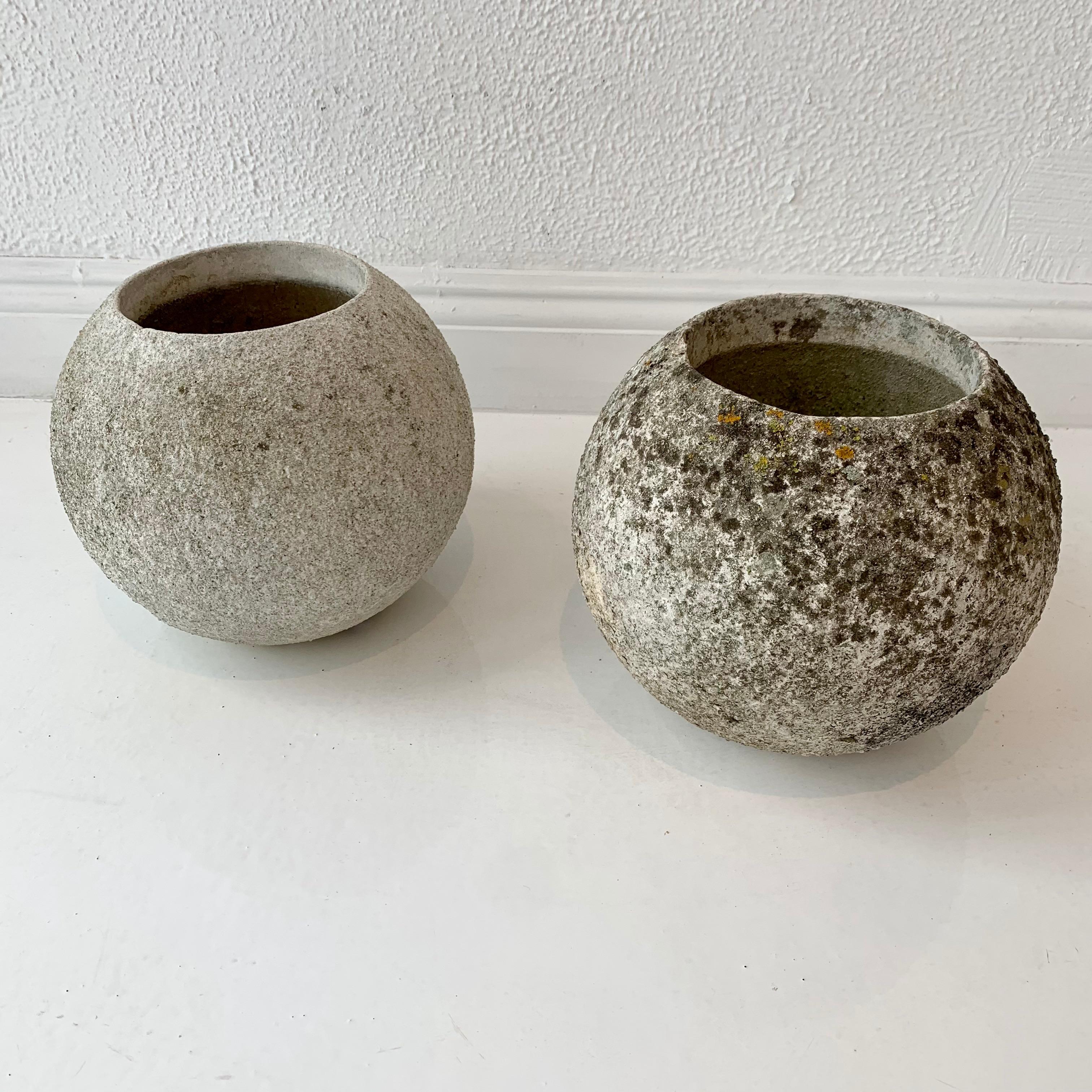 Willy Guhl Concrete Ball Planters In Good Condition In Los Angeles, CA