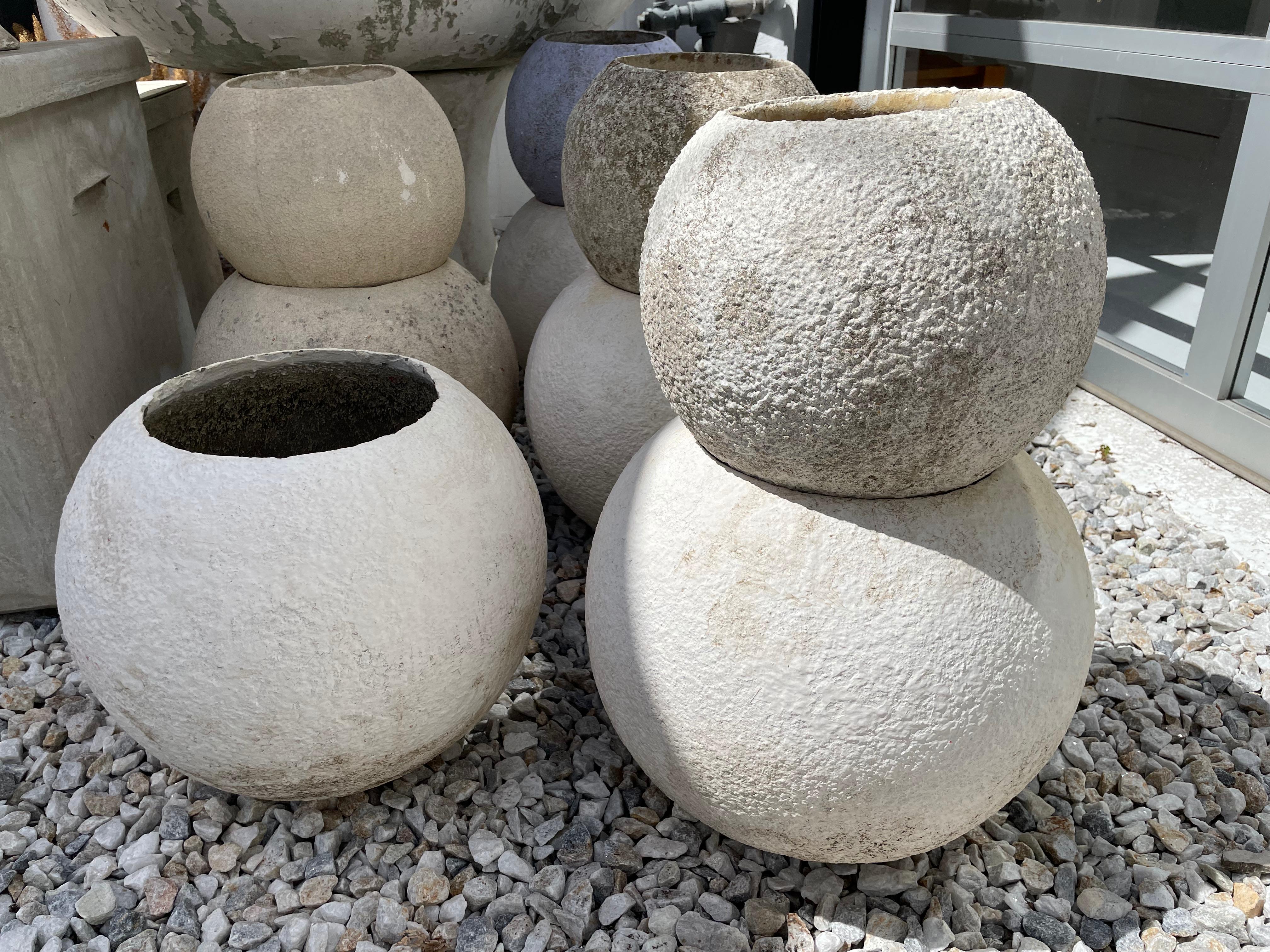 Mid-20th Century Swiss Concrete Ball Planters, 1960s For Sale