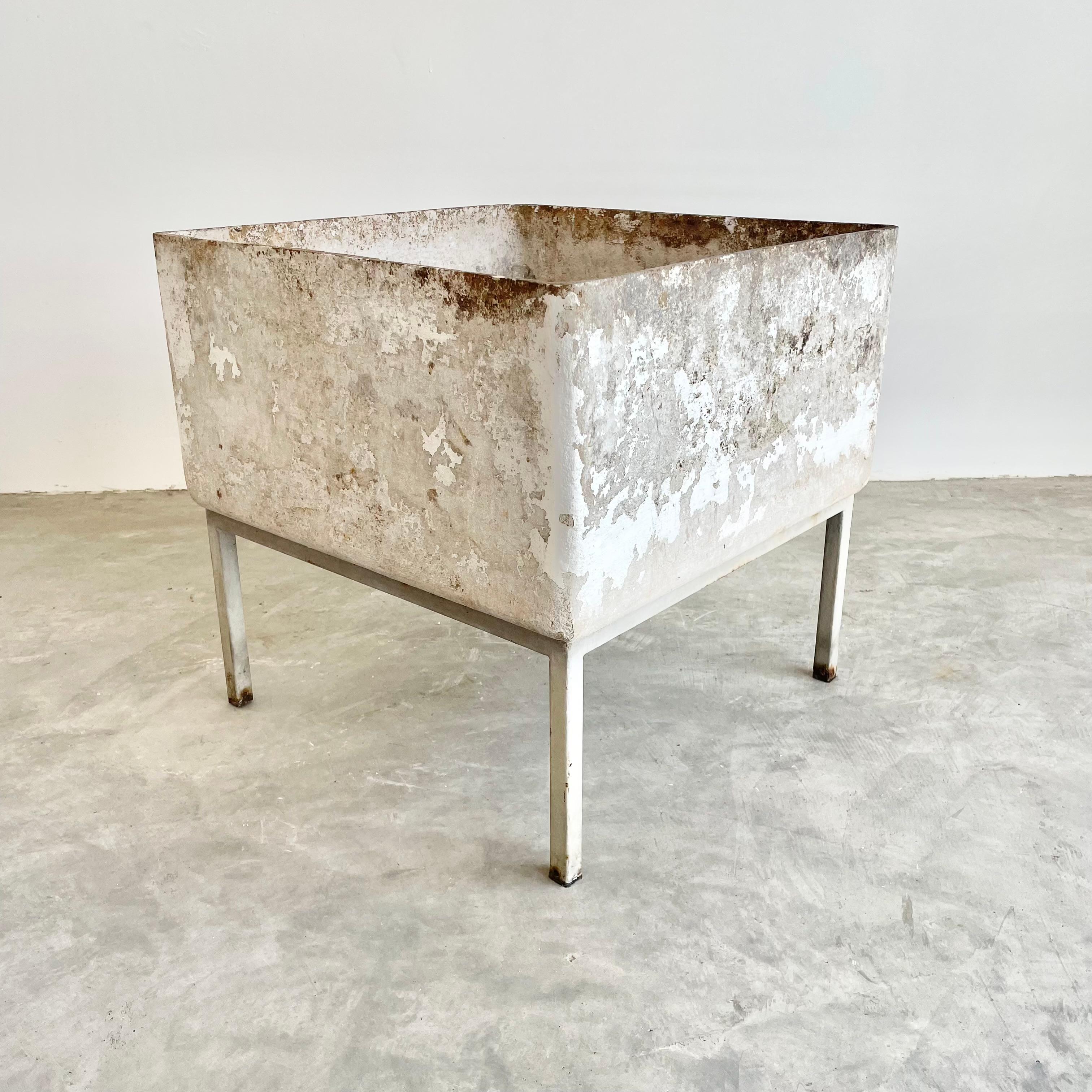 Willy Guhl Concrete Box Planter on Metal Stand, 1970s Switzerland In Good Condition For Sale In Los Angeles, CA