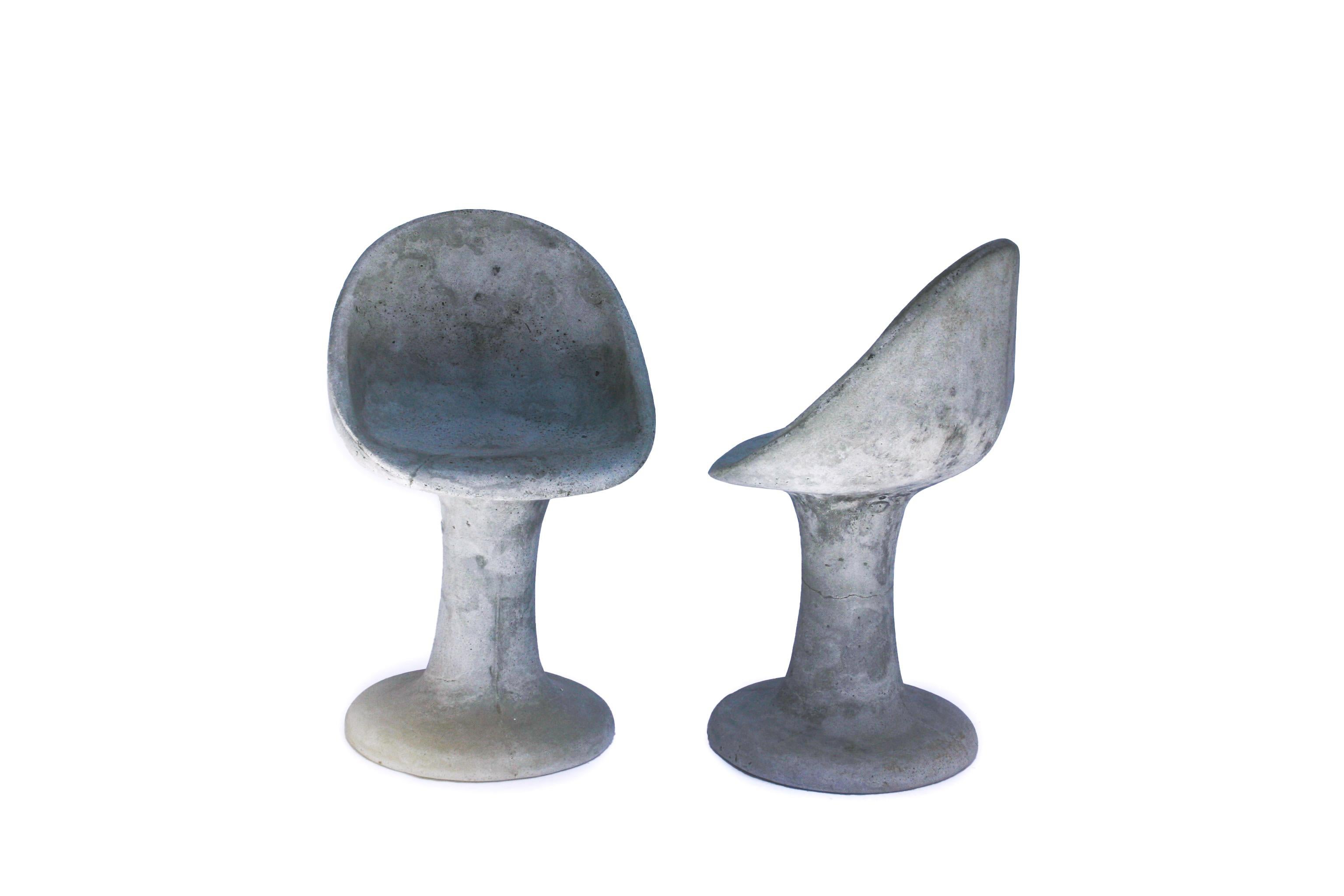 Mid-Century Modern Willy Guhl Concrete Chairs Pair For Sale