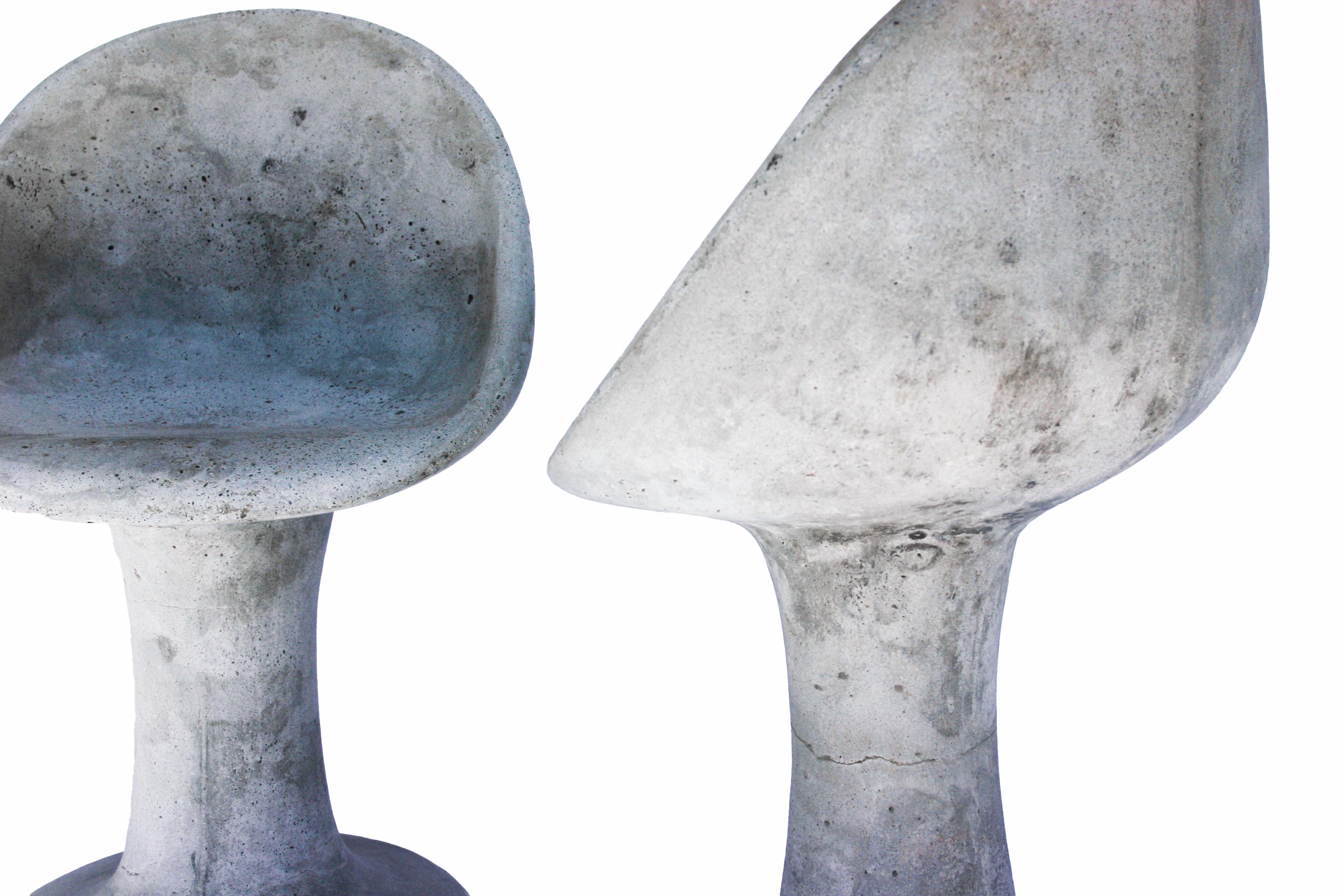 Swiss Willy Guhl Concrete Chairs Pair For Sale
