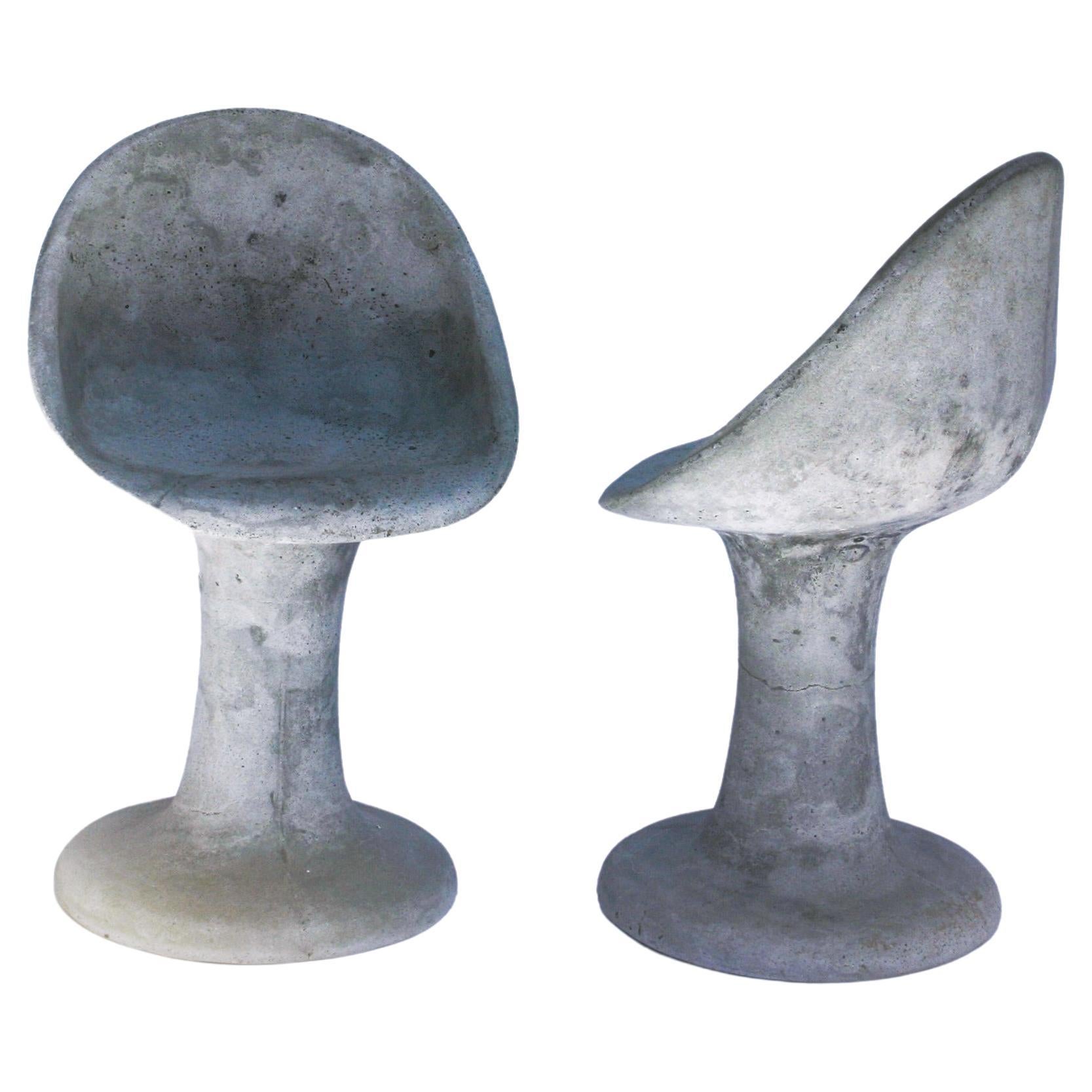 Willy Guhl Concrete Chairs Pair For Sale