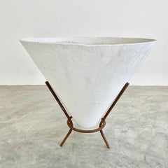 Willy Guhl Concrete Cone Planter on Iron Stand, 1960s Switzerland