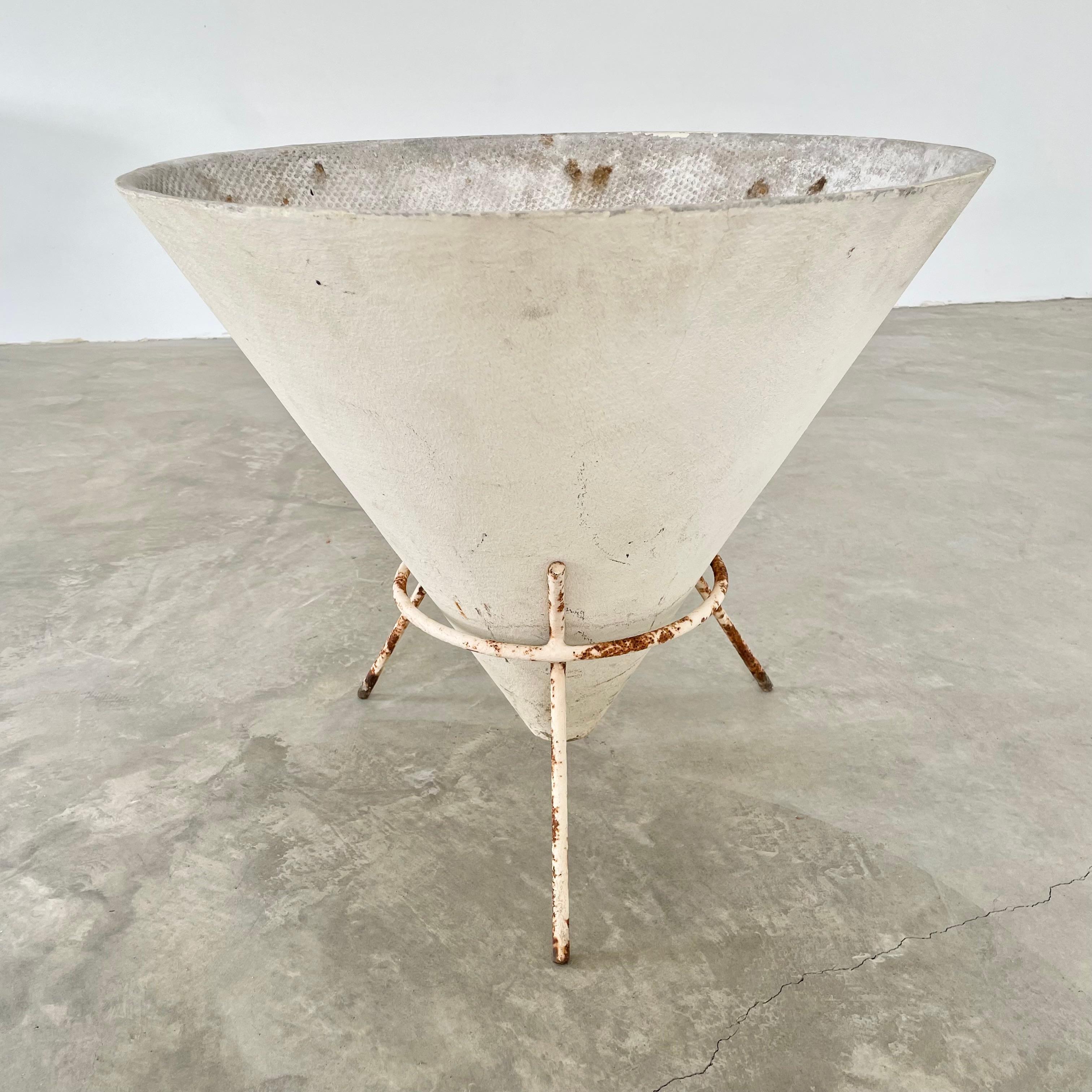 Willy Guhl Concrete Cone Planter on Iron Stand 5