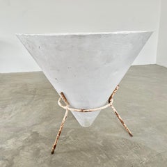 Willy Guhl Concrete Cone Planter on Iron Stand