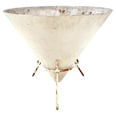 Willy Guhl Concrete Cone Planter on Iron Stand