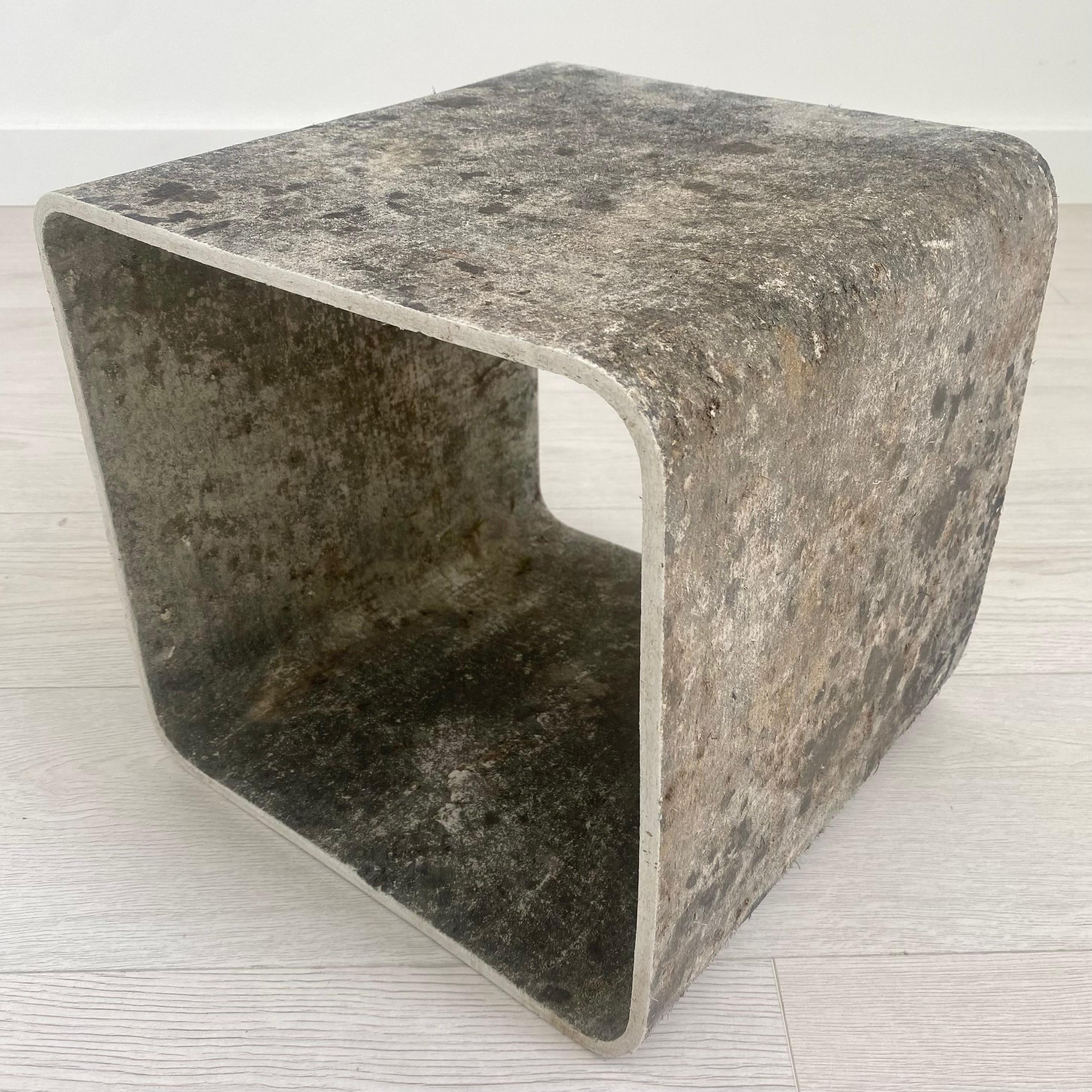 Willy Guhl Concrete Cube Side Table, 1960s Switzerland  In Good Condition For Sale In Los Angeles, CA