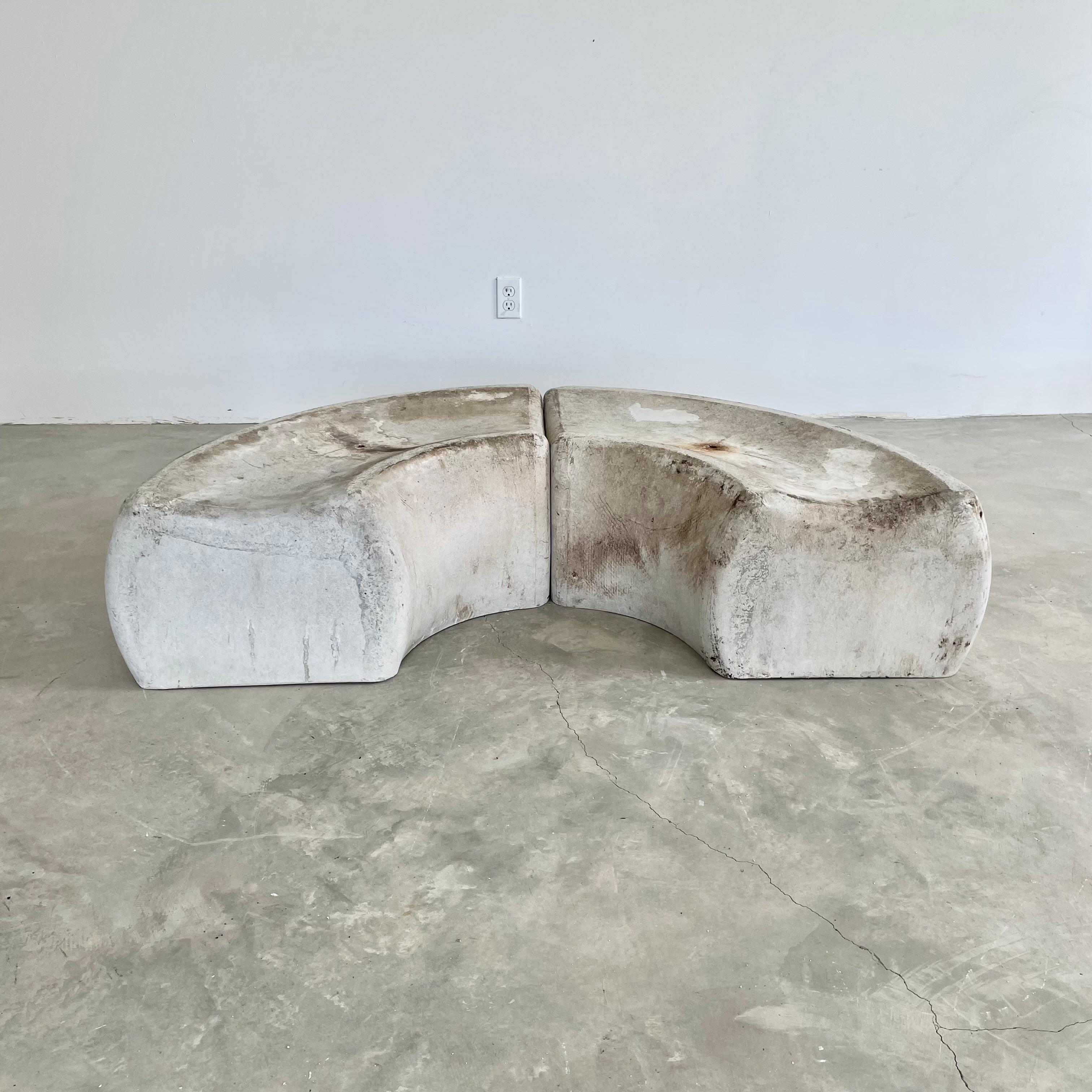 Willy Guhl Concrete Curved Bench, 1960s, Switzerland For Sale 7