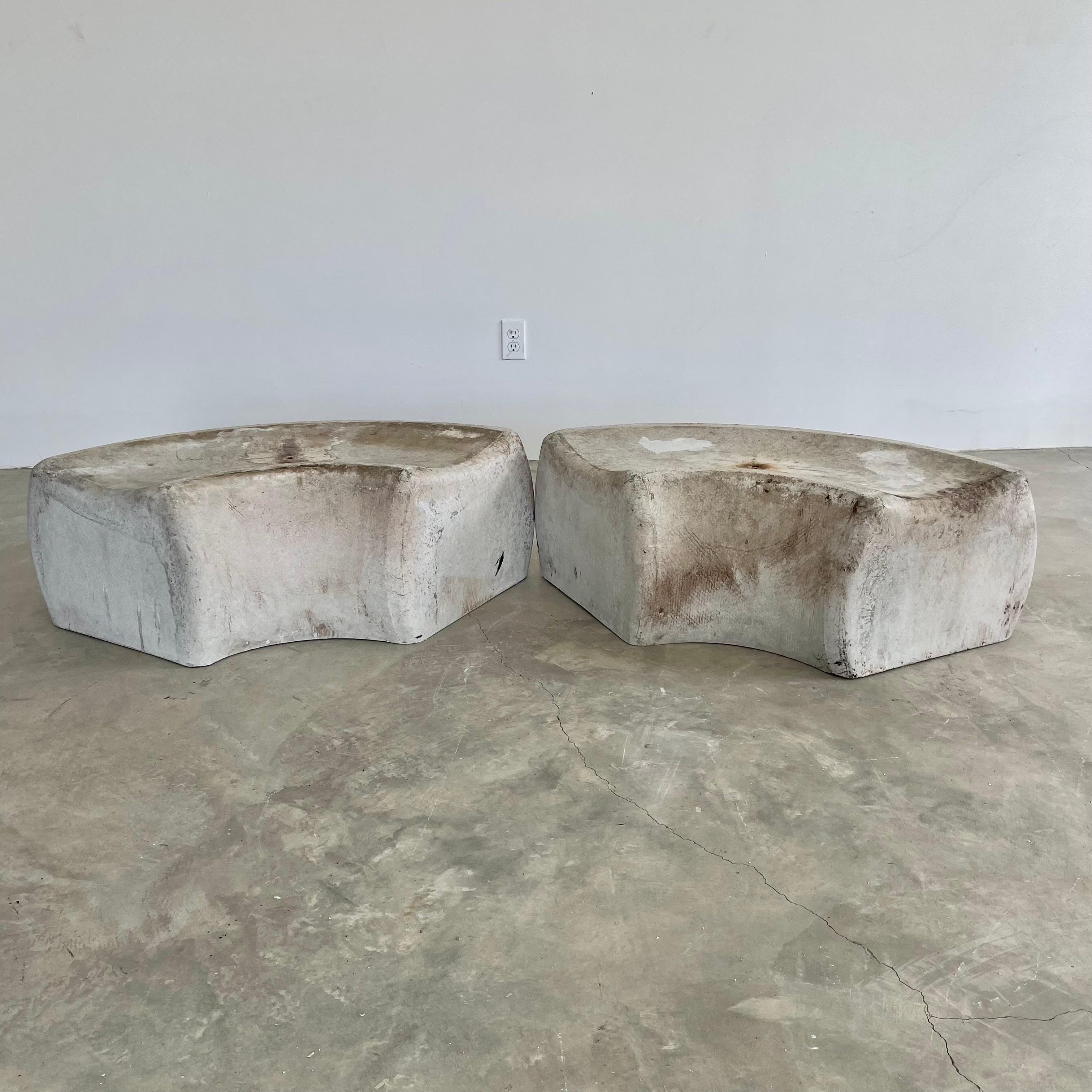 Willy Guhl Concrete Curved Bench, 1960s, Switzerland In Good Condition For Sale In Los Angeles, CA