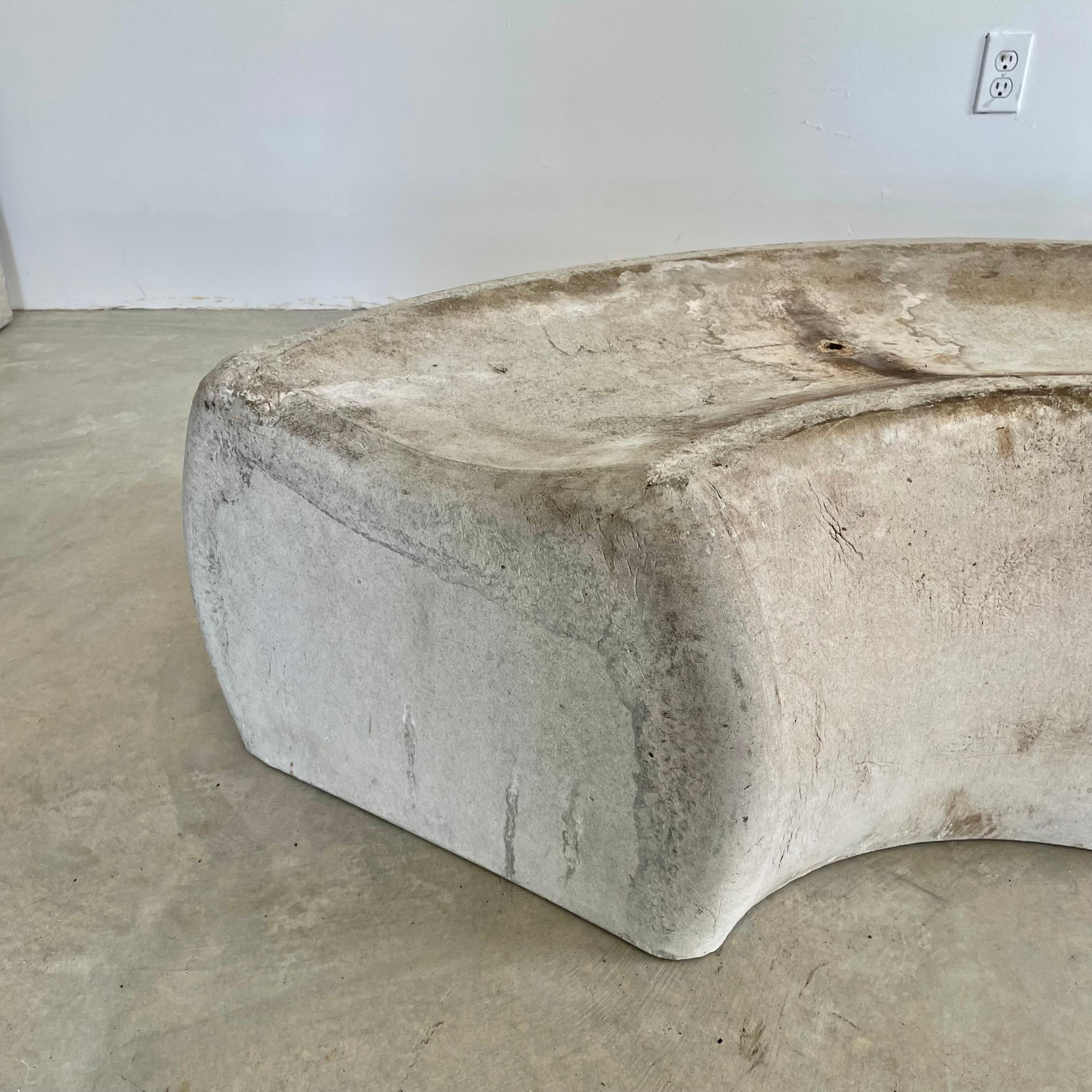 Mid-20th Century Willy Guhl Concrete Curved Bench, 1960s, Switzerland For Sale