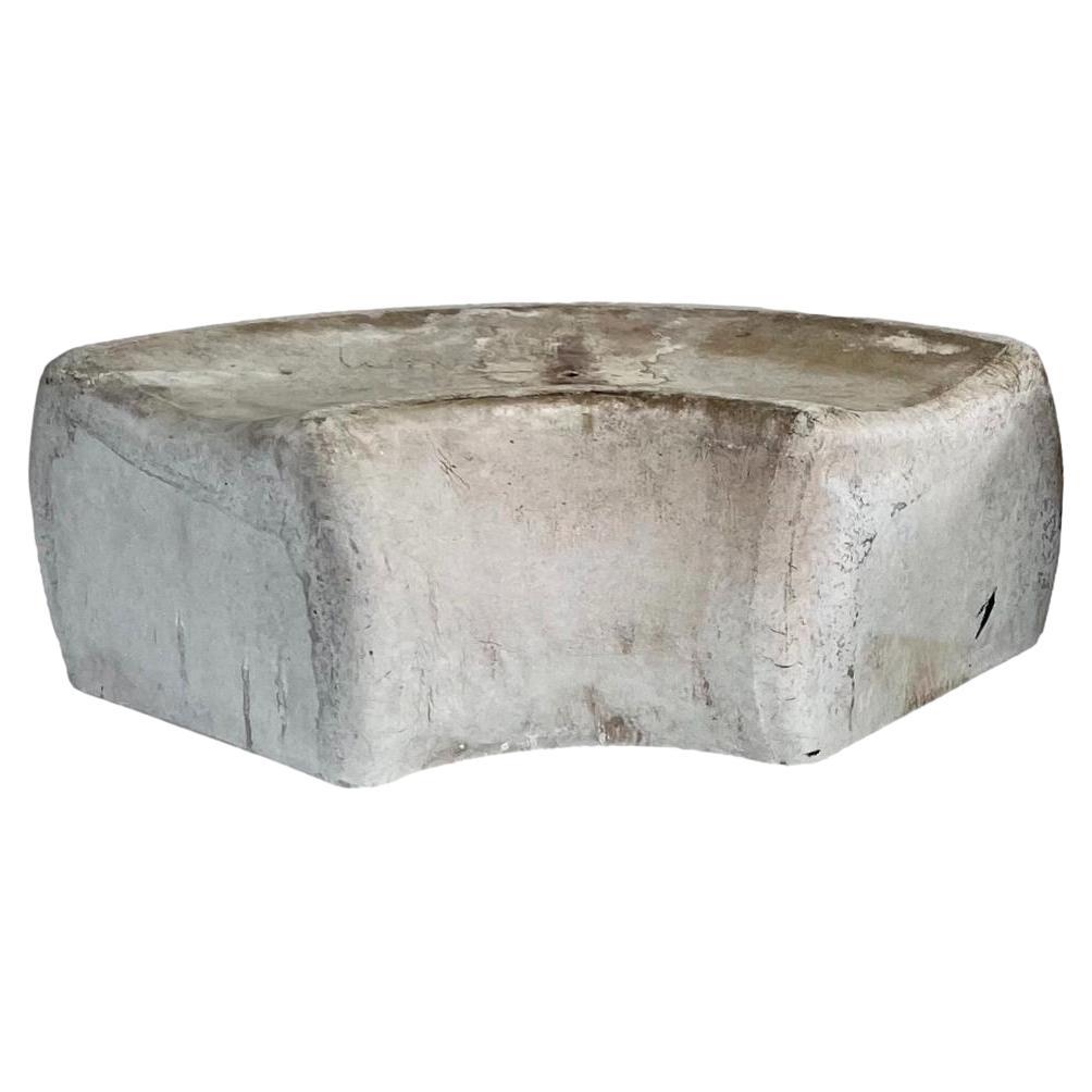 Willy Guhl Concrete Curved Bench, 1960s, Switzerland For Sale
