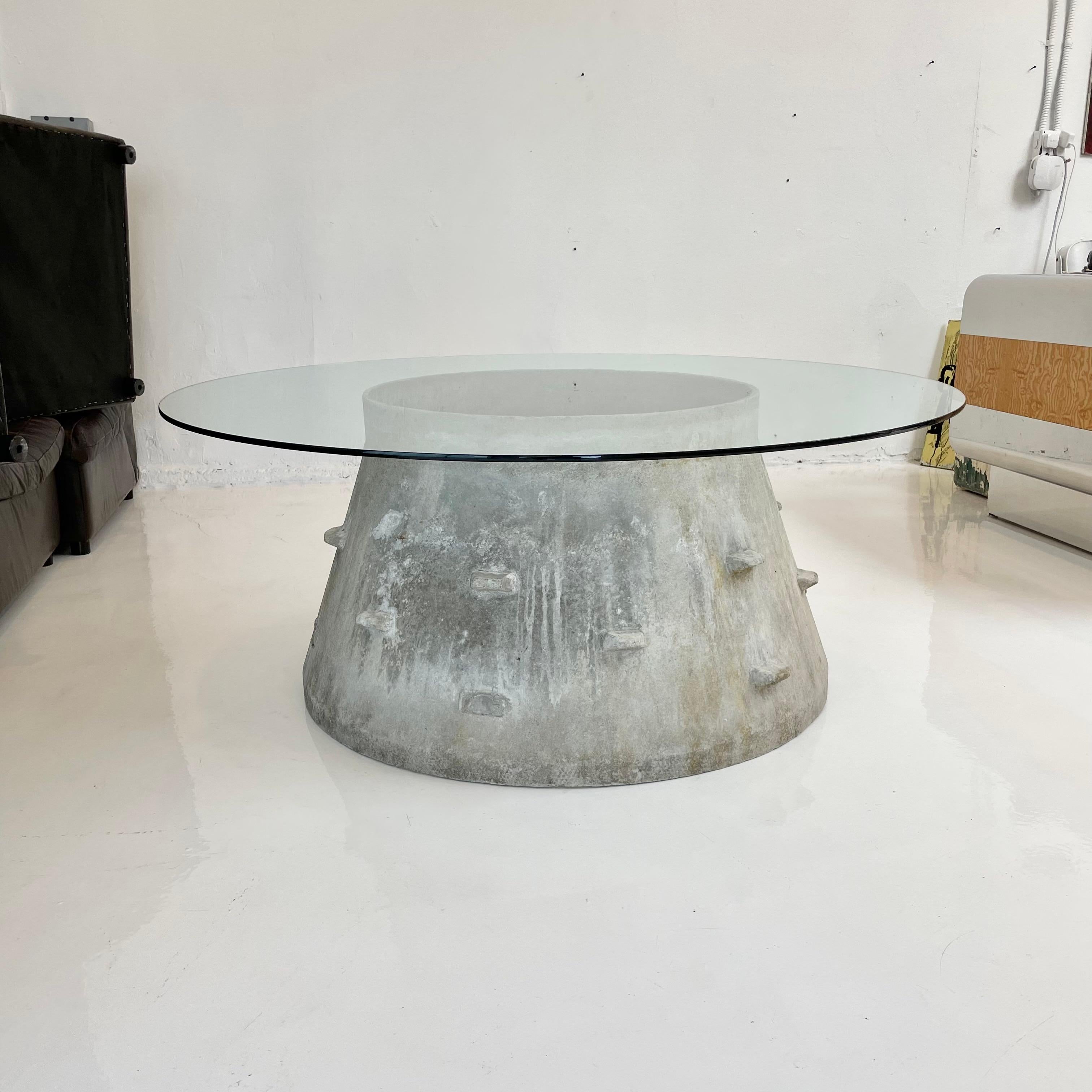 Cement Willy Guhl Concrete Drum Table For Sale