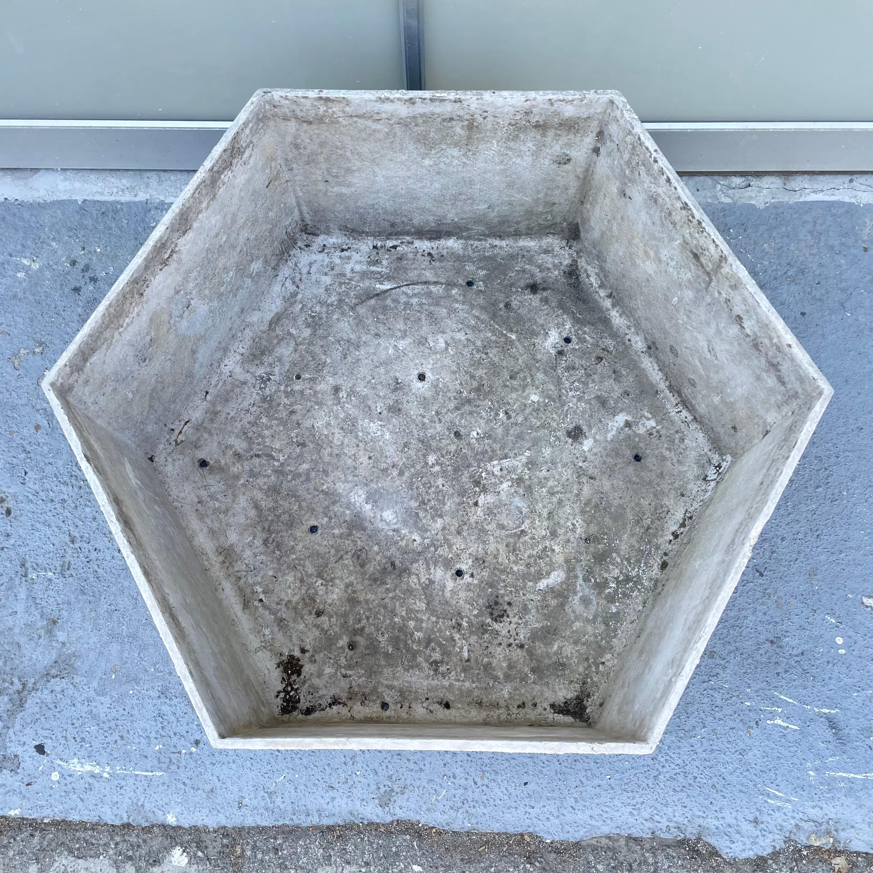 Willy Guhl Concrete Hexagon Planter In Good Condition In Los Angeles, CA