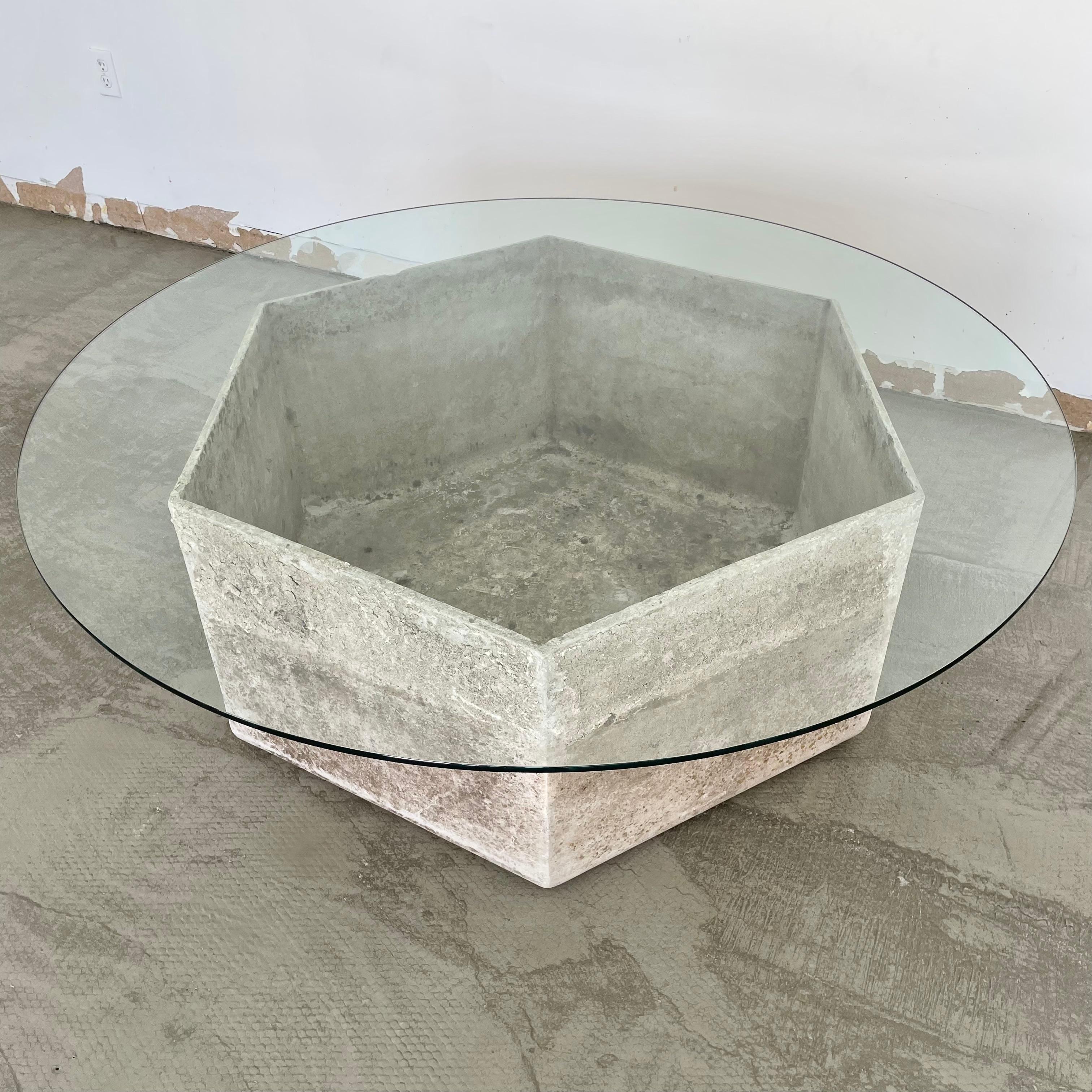 Swiss Willy Guhl Concrete Hexagon Table