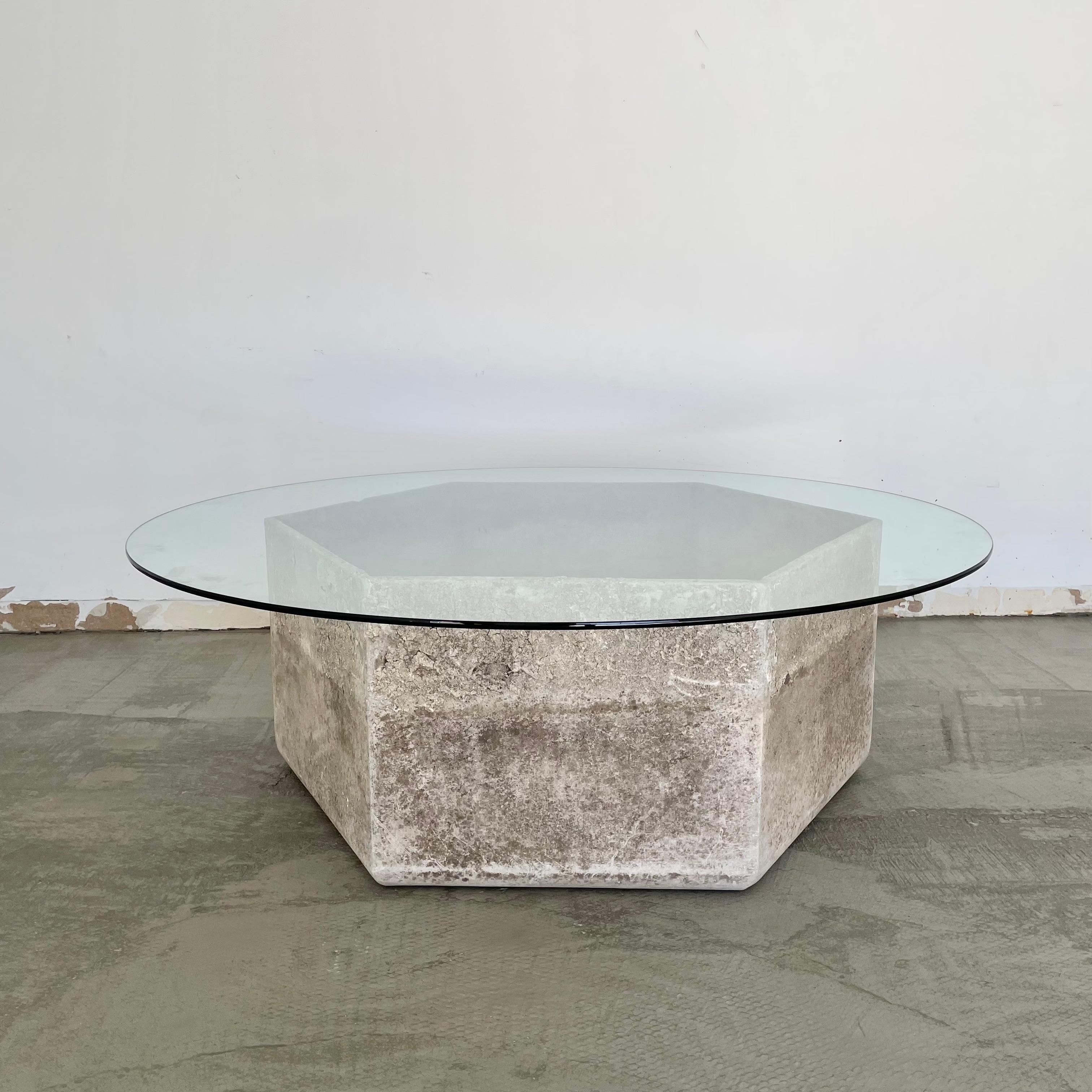 Willy Guhl Concrete Hexagon Table In Good Condition In Los Angeles, CA