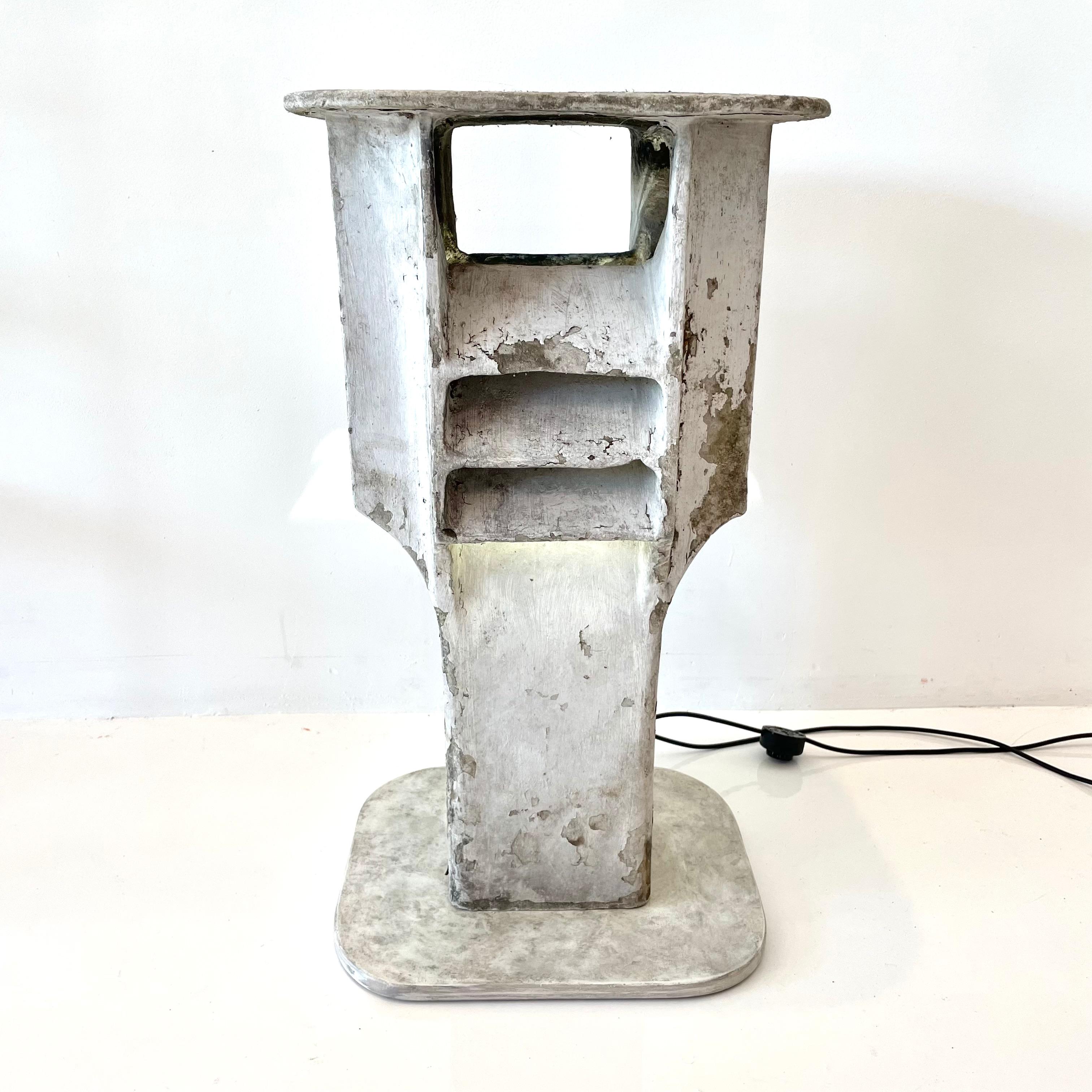 Mid-20th Century Willy Guhl Light Up Concrete Side Table, 1960s Switzerland For Sale