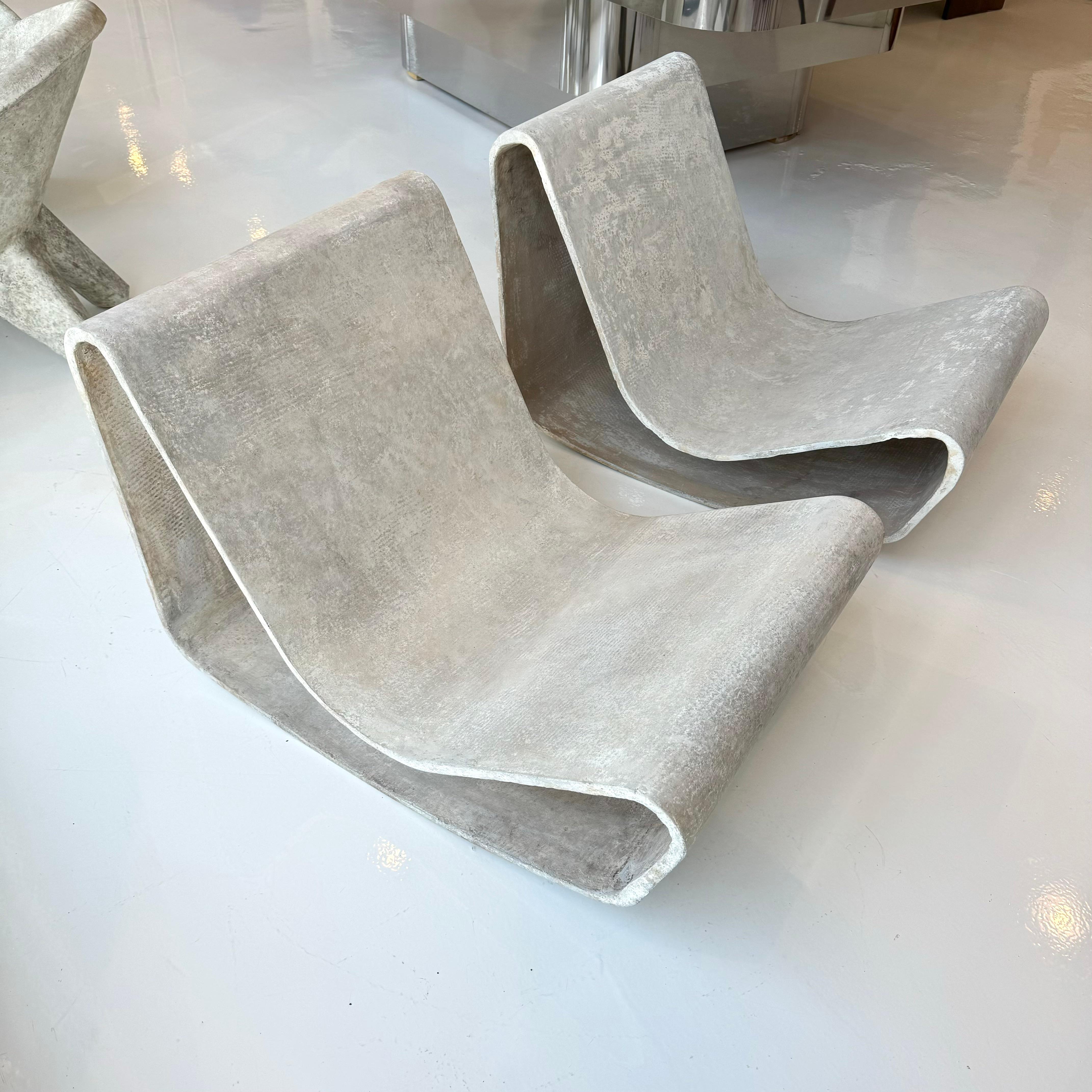 Swiss Willy Guhl Concrete Loop Chairs, 1960s Switzerland