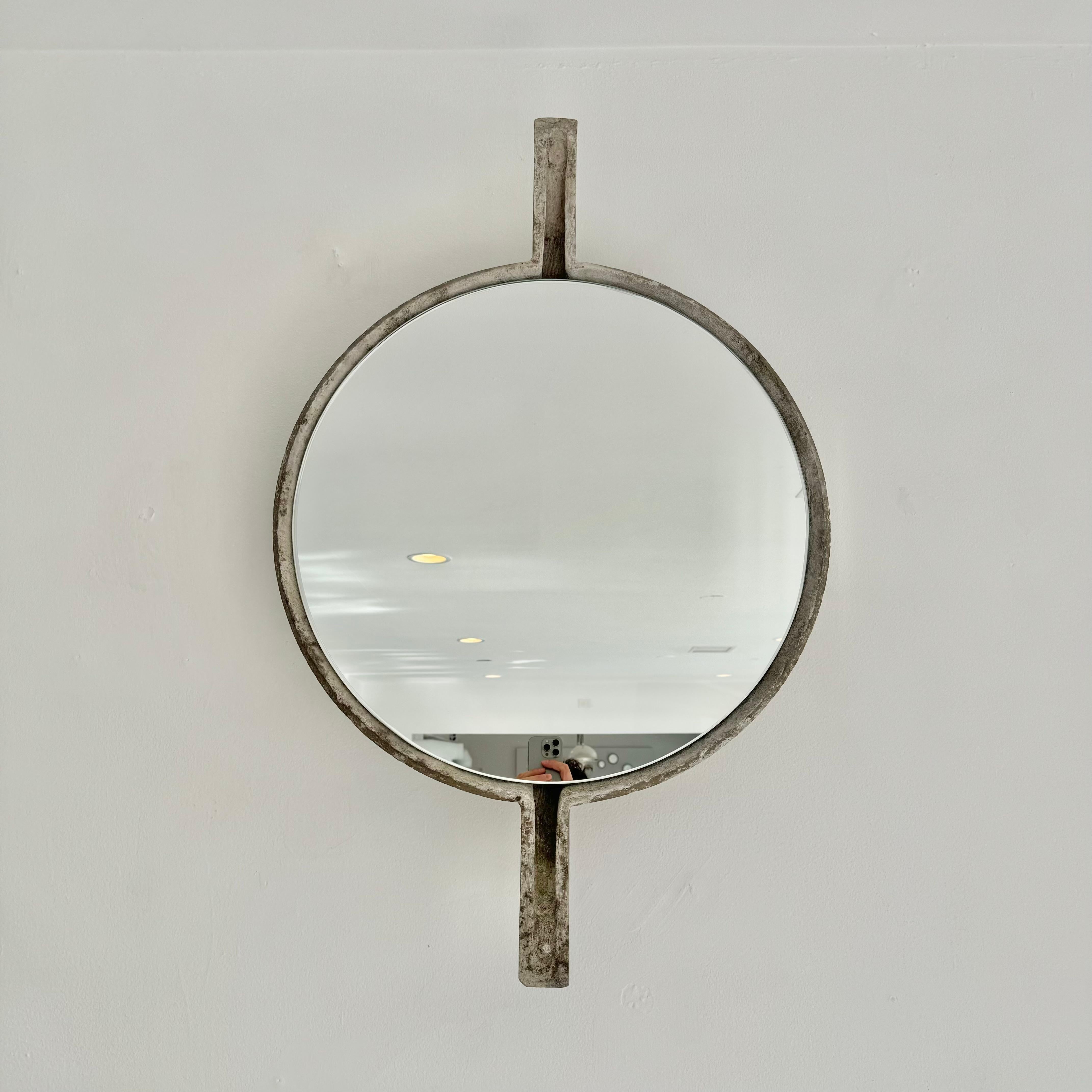 Willy Guhl Concrete Mirror with Spikes, 1960s Switzerland In Good Condition For Sale In Los Angeles, CA