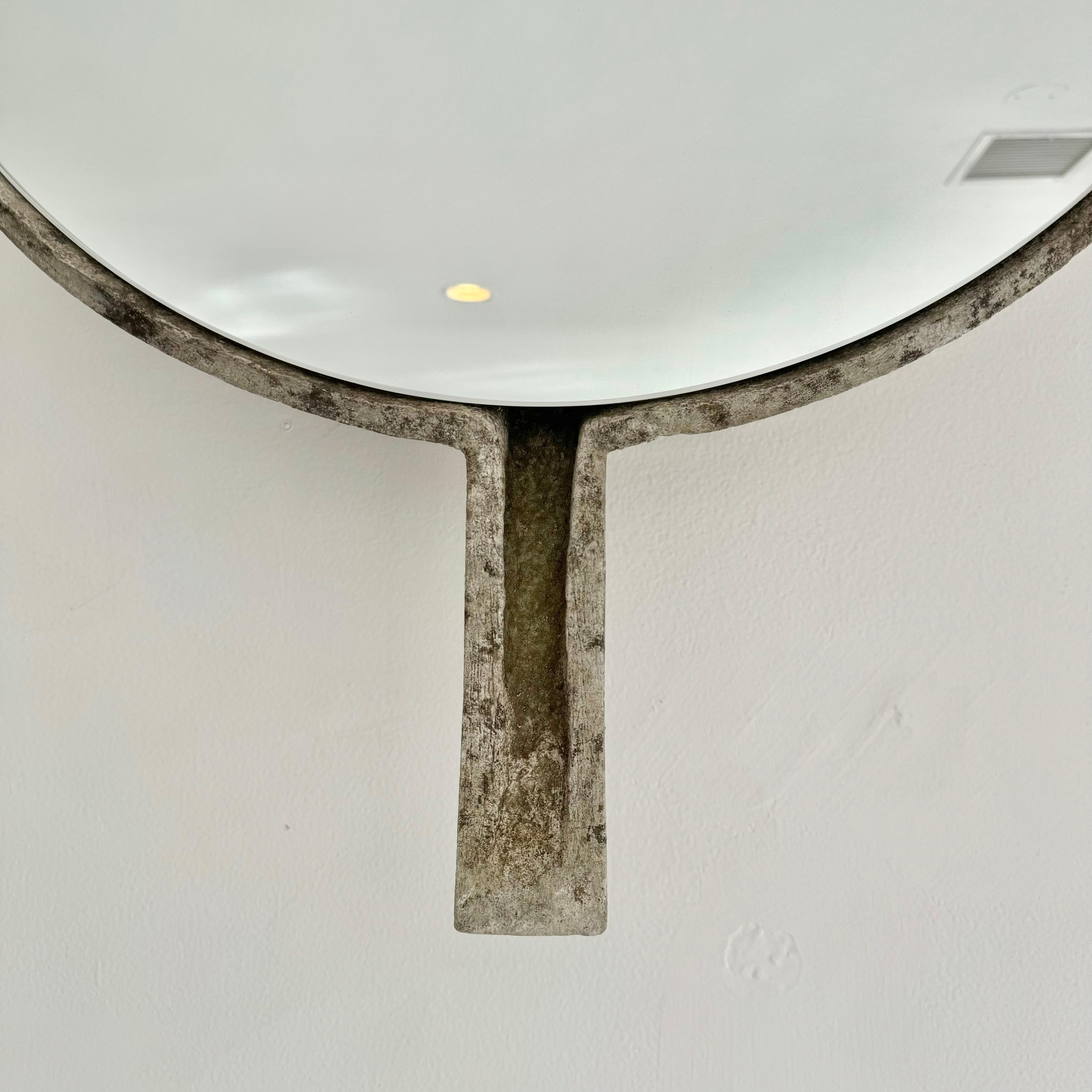 Willy Guhl Concrete Mirror with Spikes, 1960s Switzerland In Good Condition For Sale In Los Angeles, CA