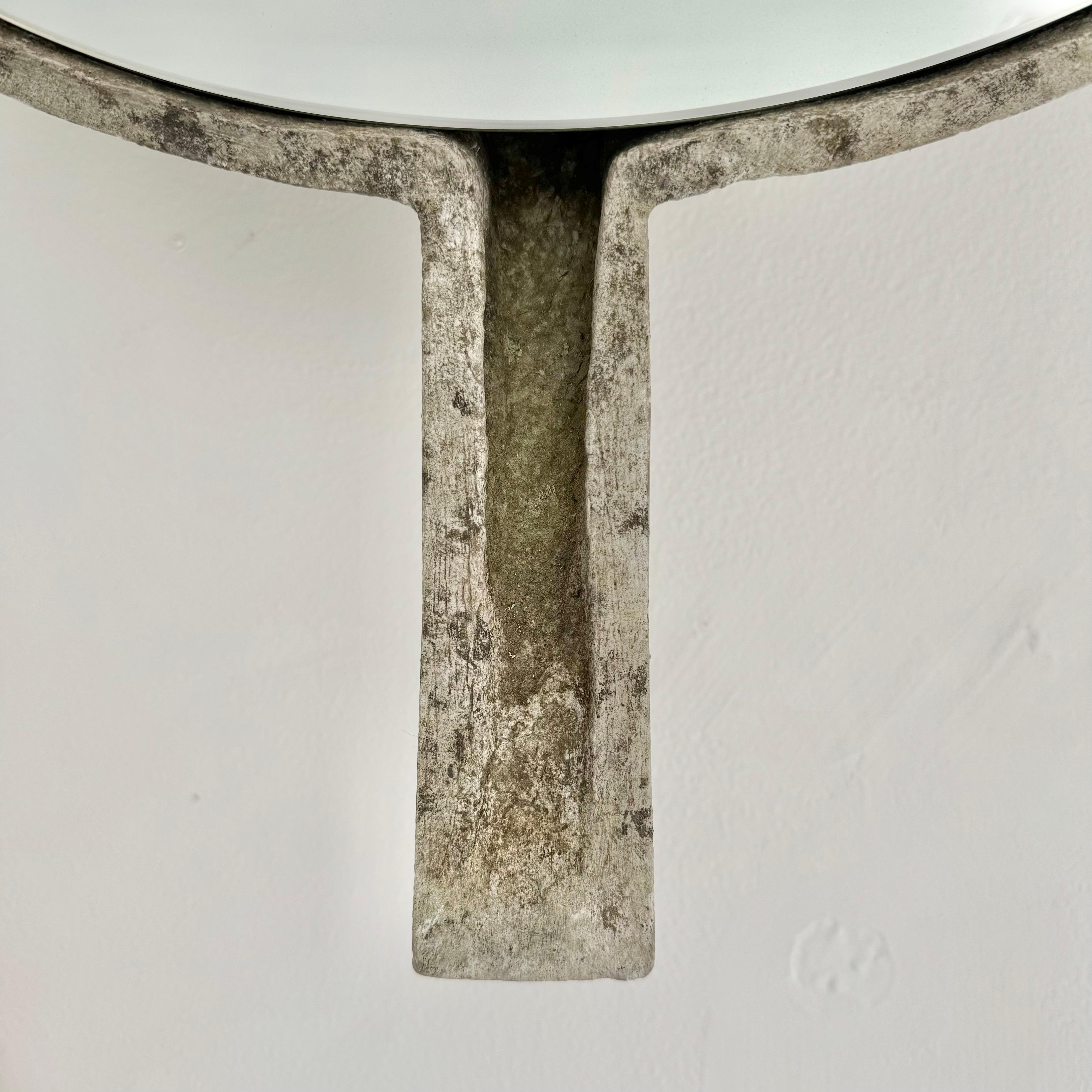 Mid-20th Century Willy Guhl Concrete Mirror with Spikes, 1960s Switzerland For Sale