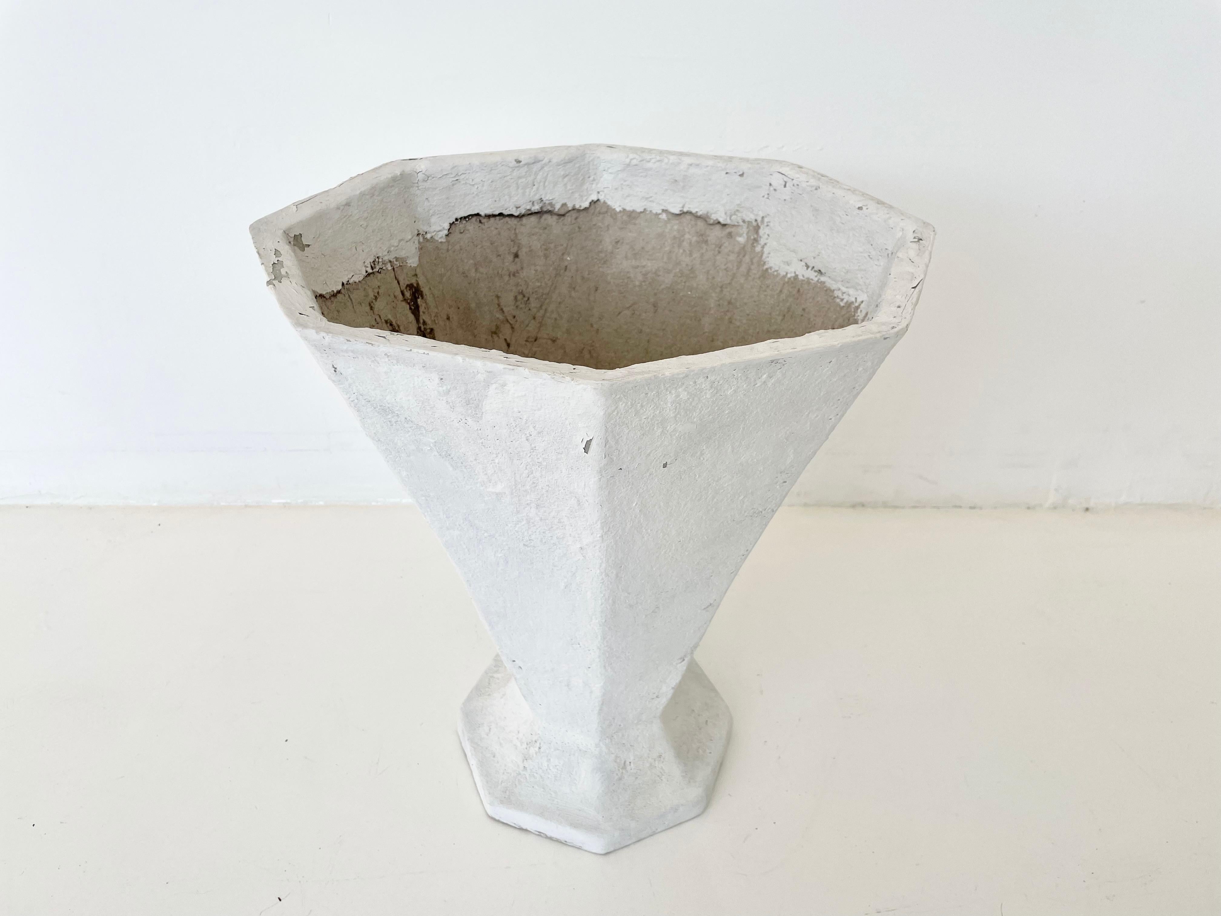 Willy Guhl Concrete Octagonal Vase For Sale 1