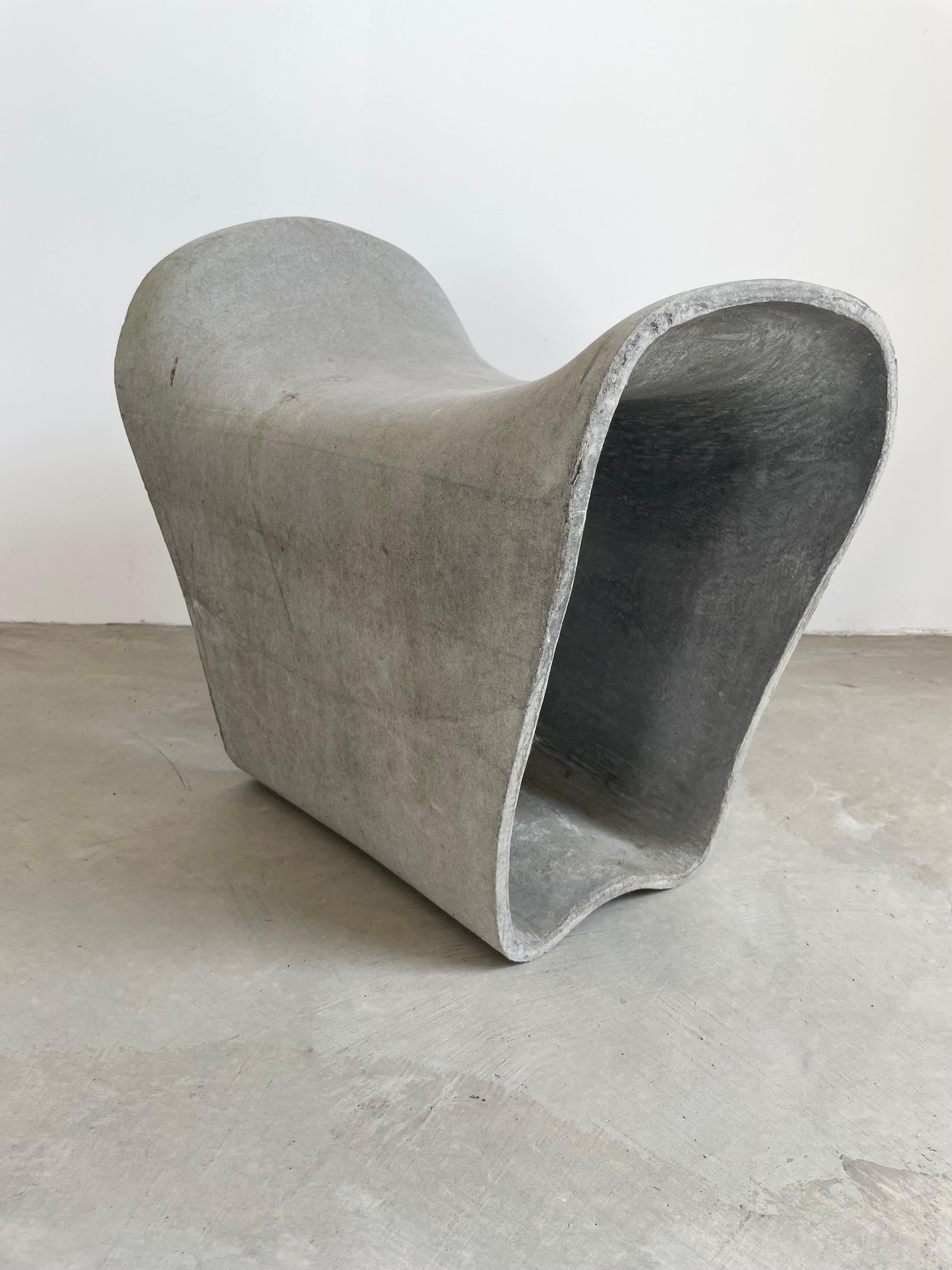 Willy Guhl Concrete Saddle Stool, 1960s 2