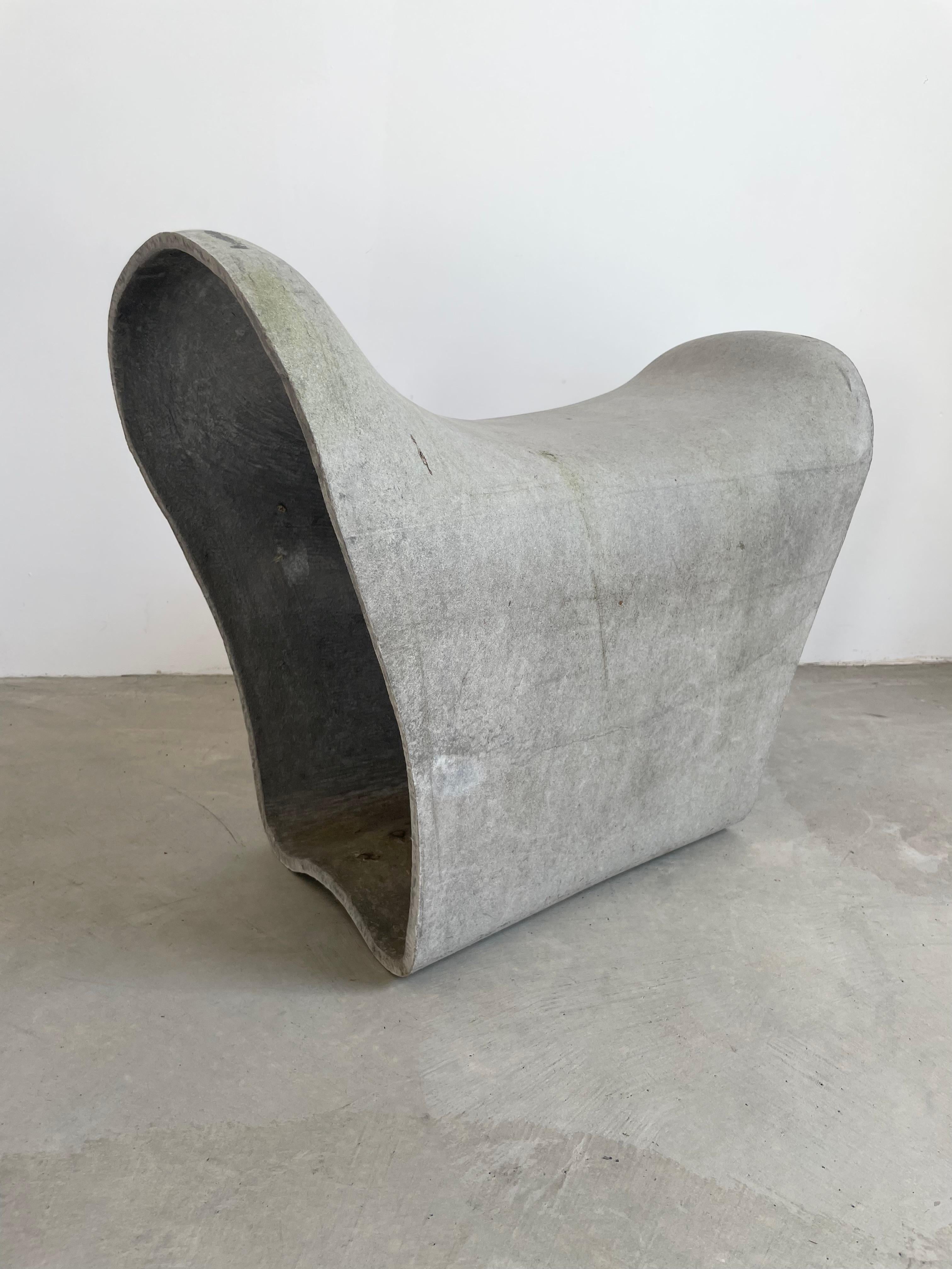 Willy Guhl Concrete Saddle Stool, 1960s 7