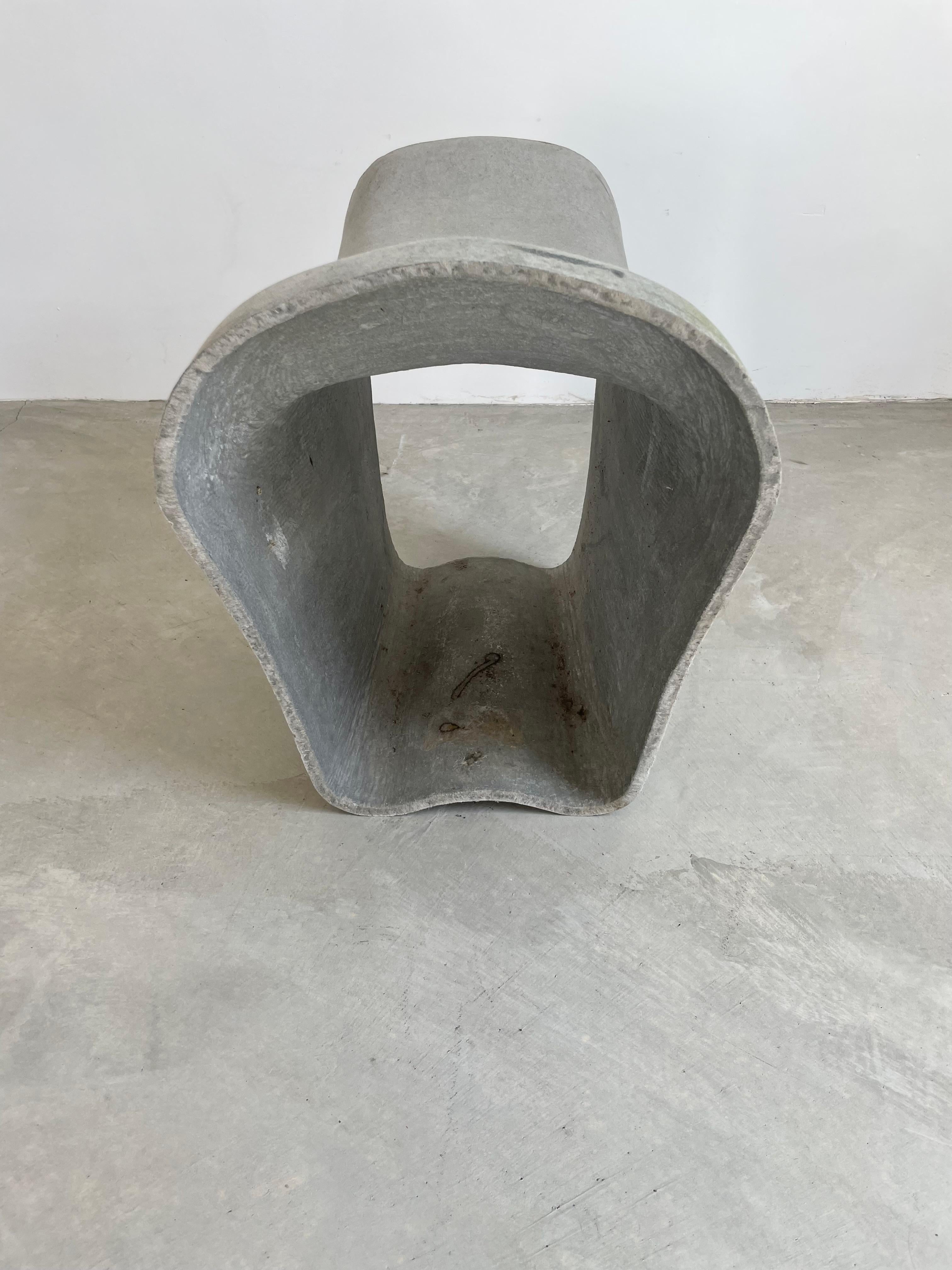 Hand-Crafted Willy Guhl Concrete Saddle Stool, 1960s