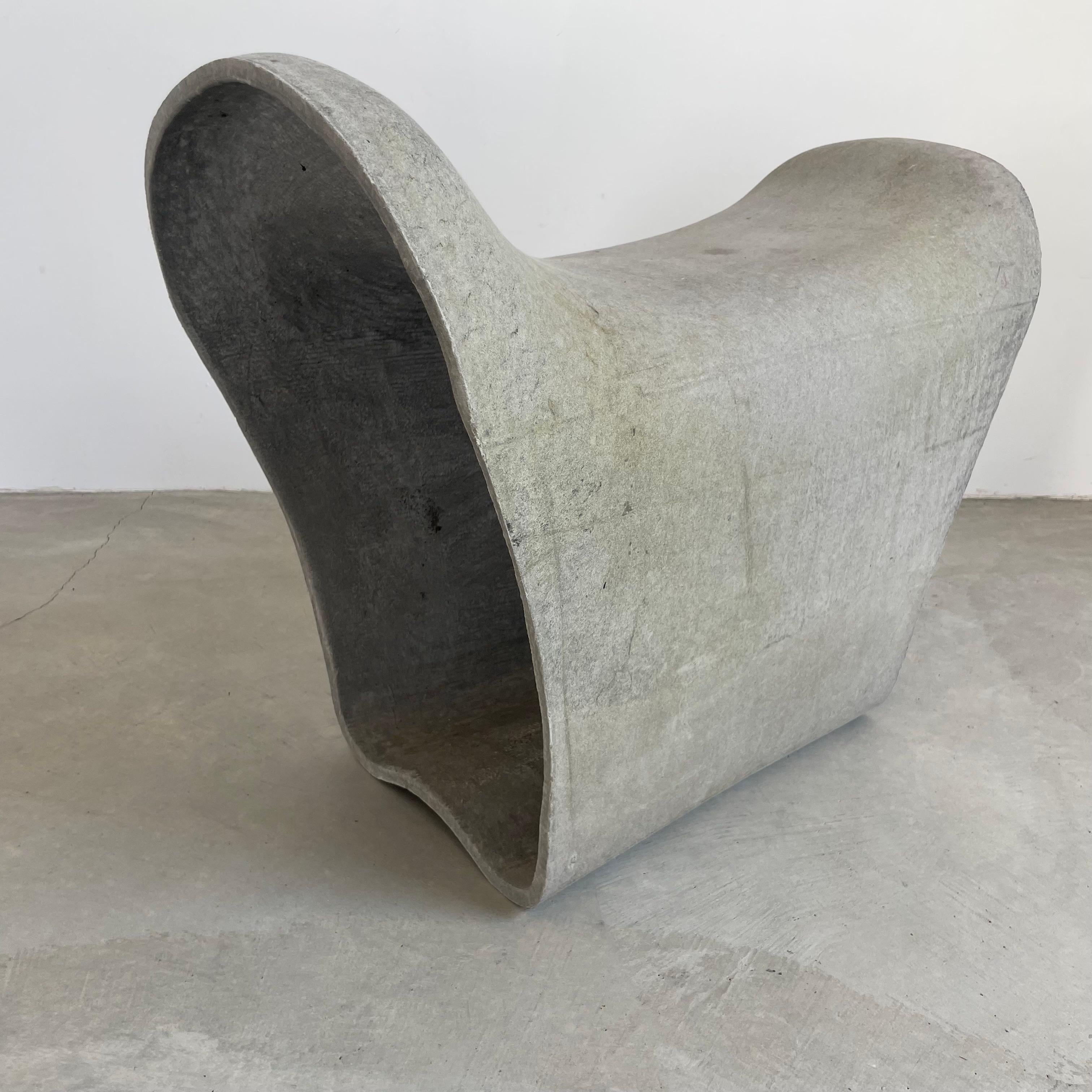 Cement Willy Guhl Concrete Saddle Stool, 1960s
