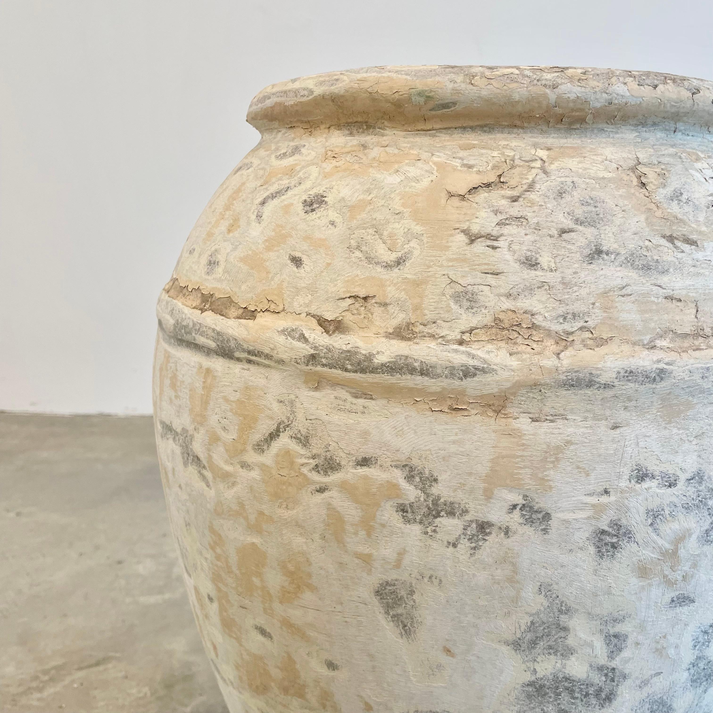 Concrete urn by Willy Guhl. Rare model. In a beautiful washed out patina from layers of finishes worn down over the years. Urn has a delicate cement ridge around the mouth as well as around the widest part of the jar giving it depth and delicate