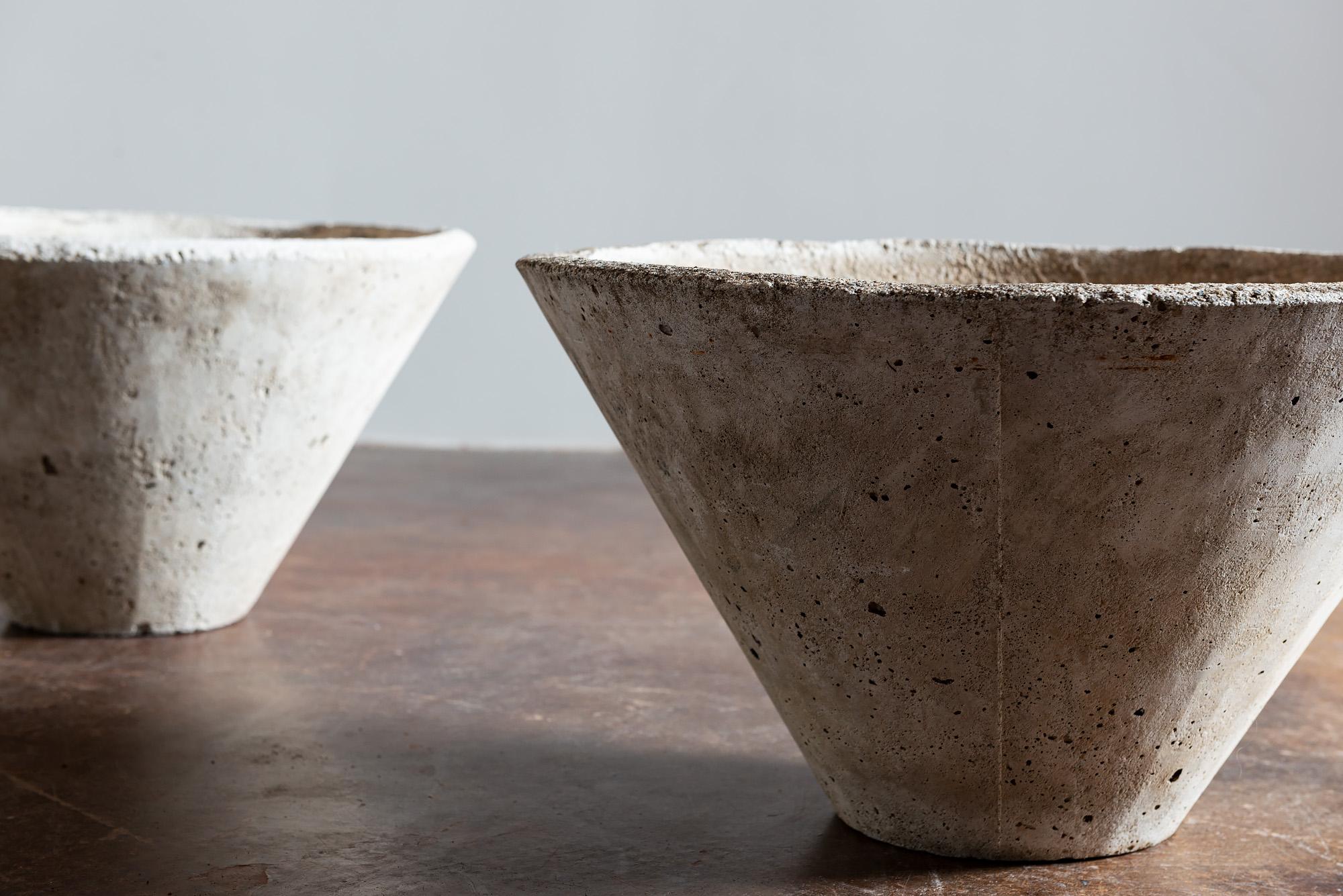 Mid-Century Modern Willy Guhl Conical Concrete Planters