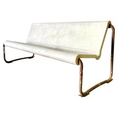 Banc en fibre de verre Willy Guhl Creme