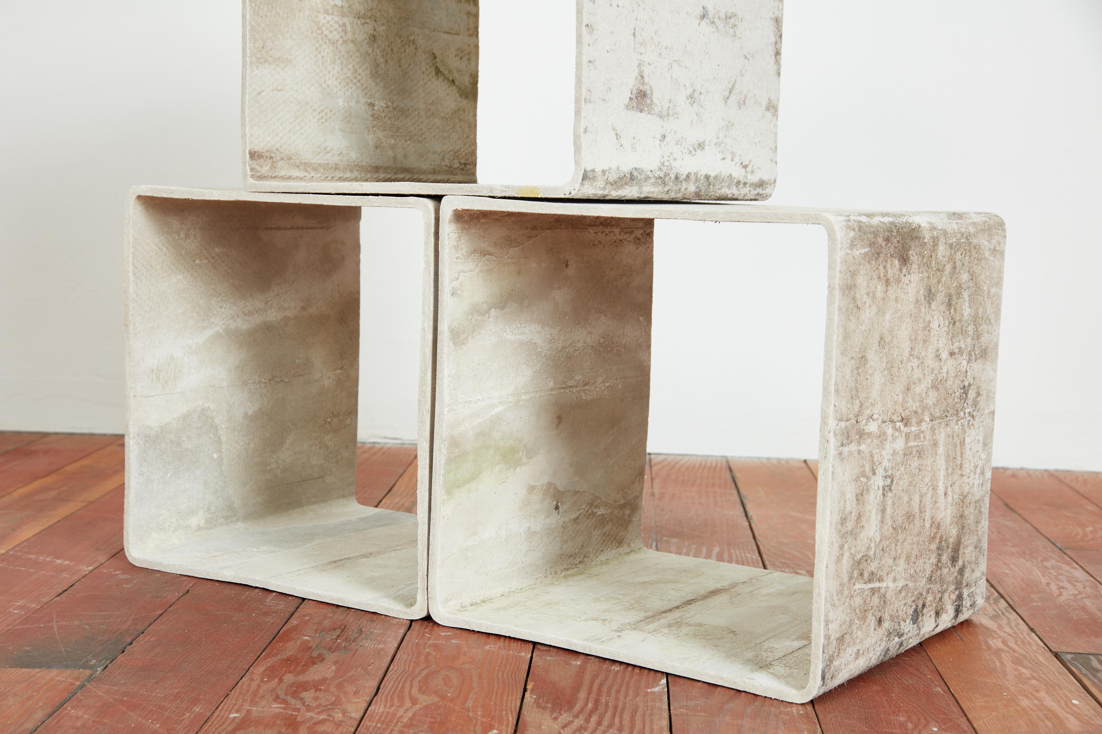 Cement Willy Guhl Cube Planter For Sale